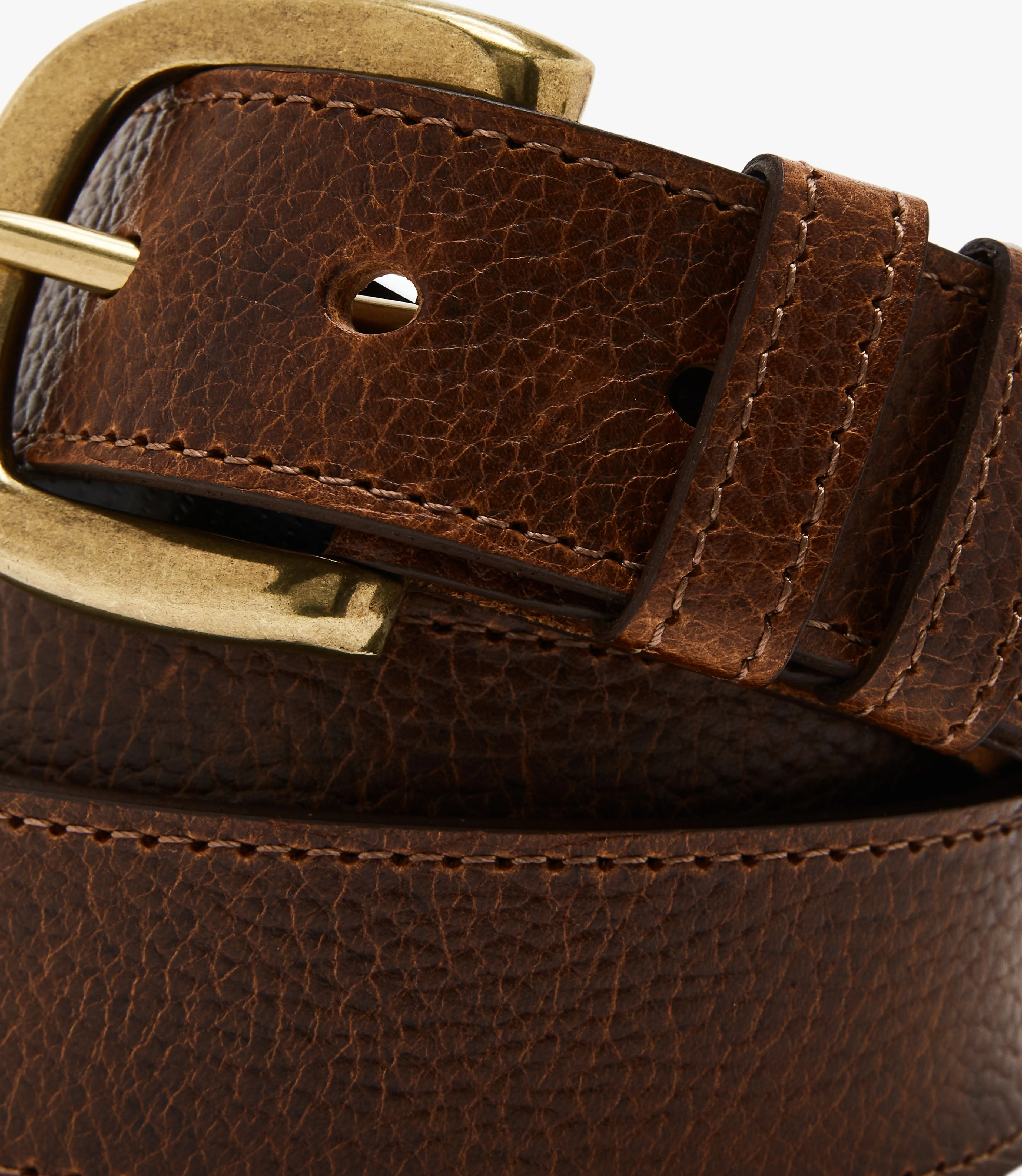 R.M.Williams - Risden Belt -  Antique Brass Hardware - Tan