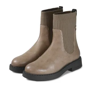 Roma Knitted-Sock Ice-Grip Boots (Vintage Taupe)