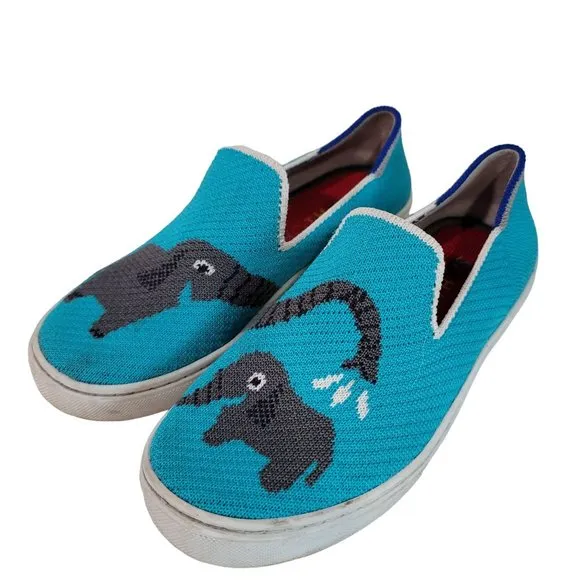 Rothy's Kids Sneaker Bath Time Slip On Shoes Little Kids sustainable elephants