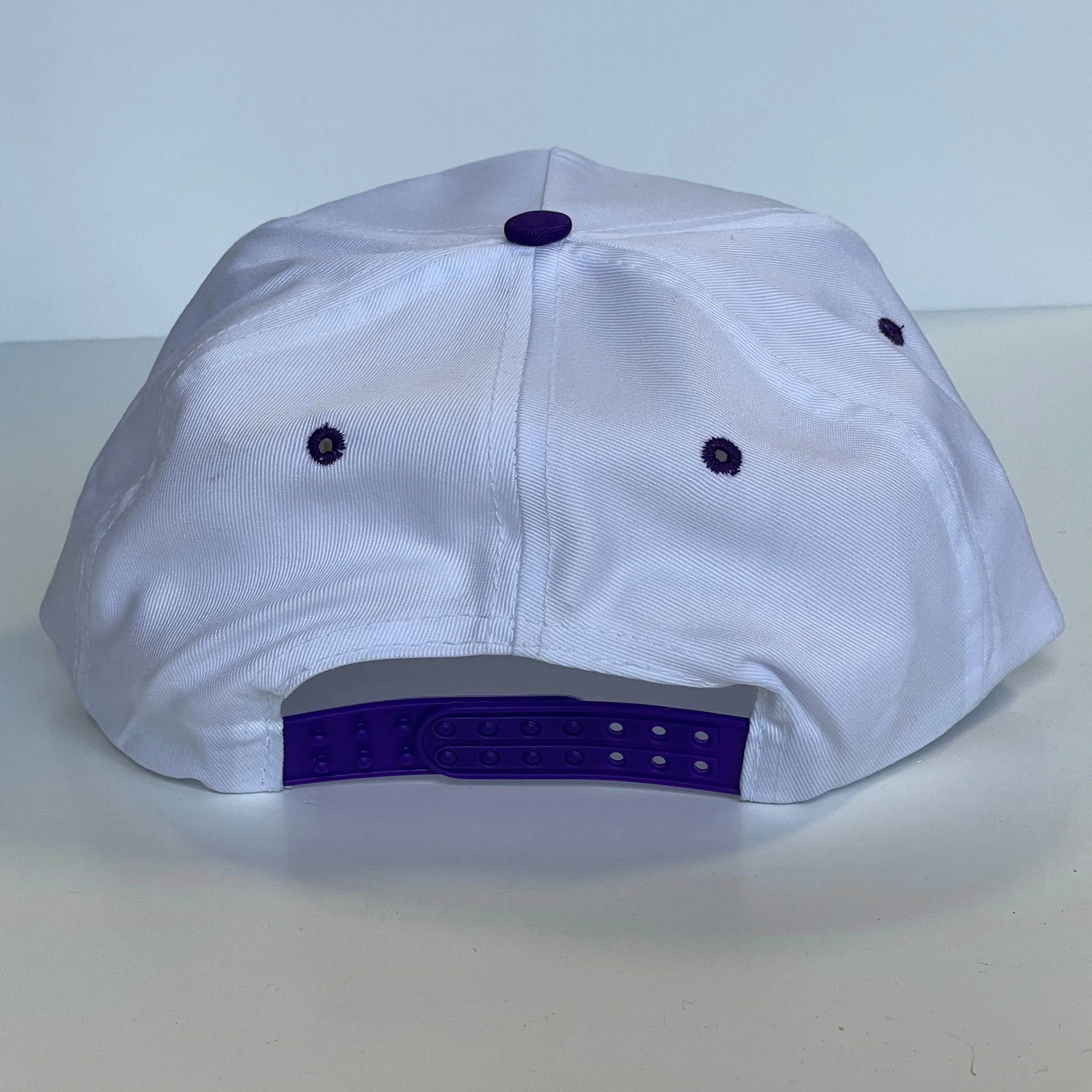 RUN THE DANG BALL Gold and Purple on a Vintage Rope Snapback Cap Hat Custom Embroidered