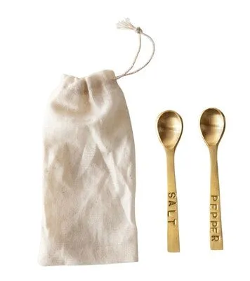 S   P brass spoon set