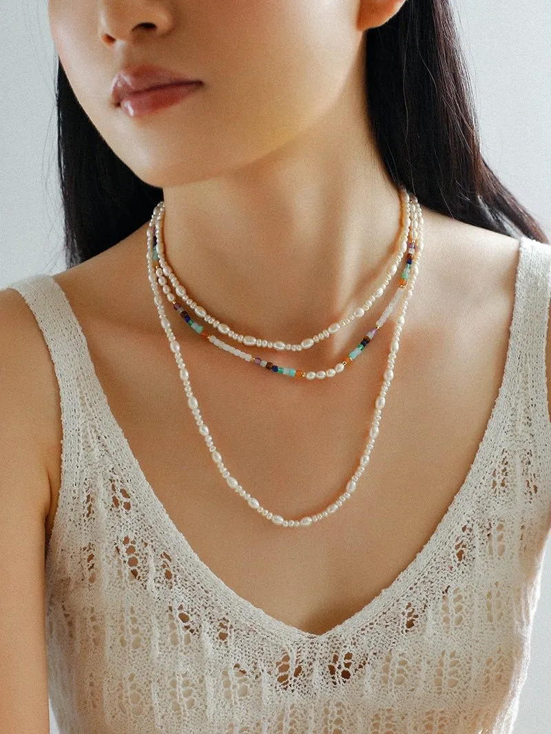 Secret Garden Colored Stone Beaded Necklace-Multi Stone