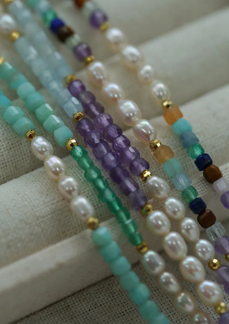 Secret Garden Colored Stone Beaded Necklace-Multi Stone