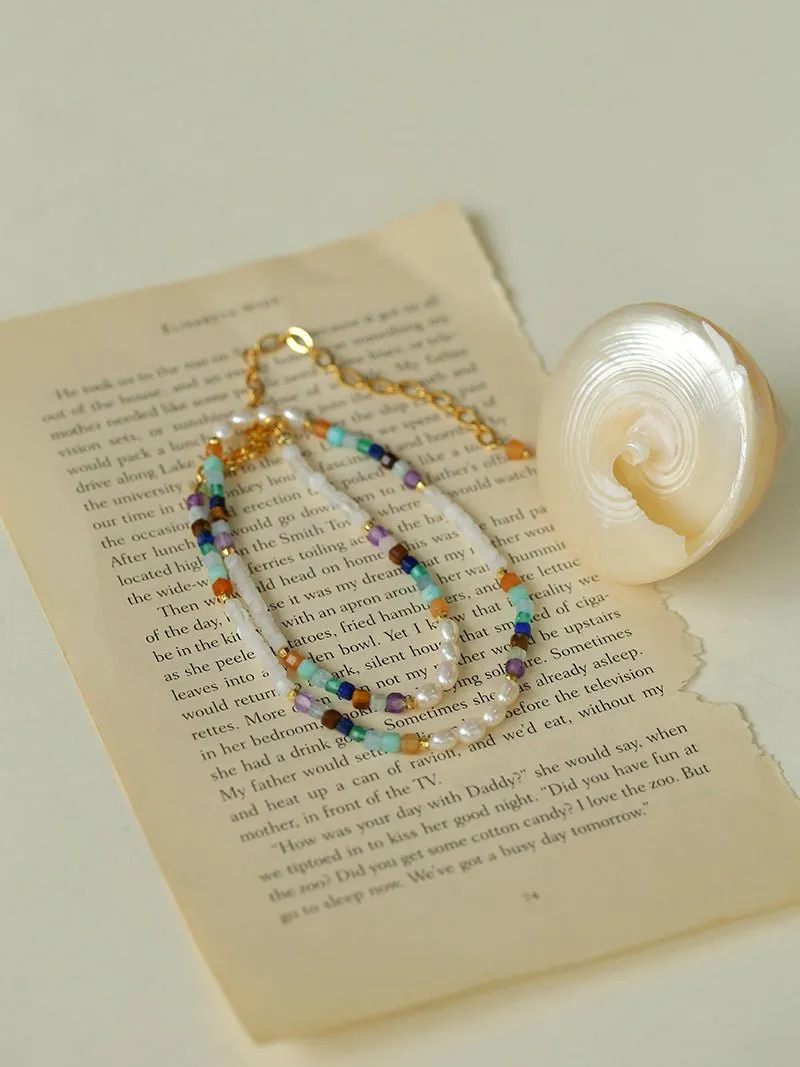 Secret Garden Colored Stone Beaded Necklace-Multi Stone