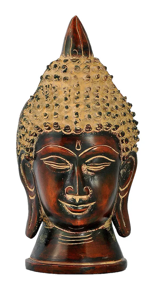 Serene Buddha - Antique Finish Brass Sculpture