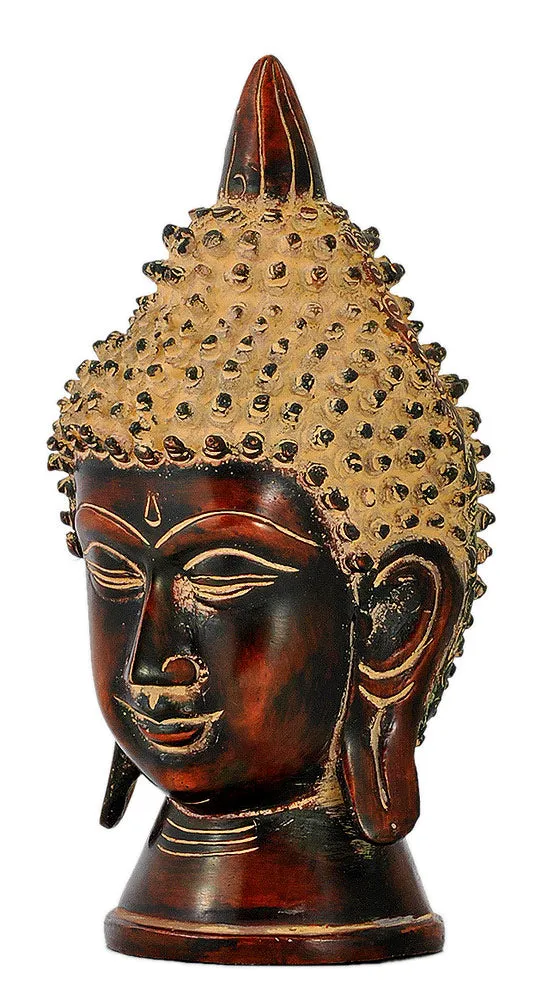 Serene Buddha - Antique Finish Brass Sculpture