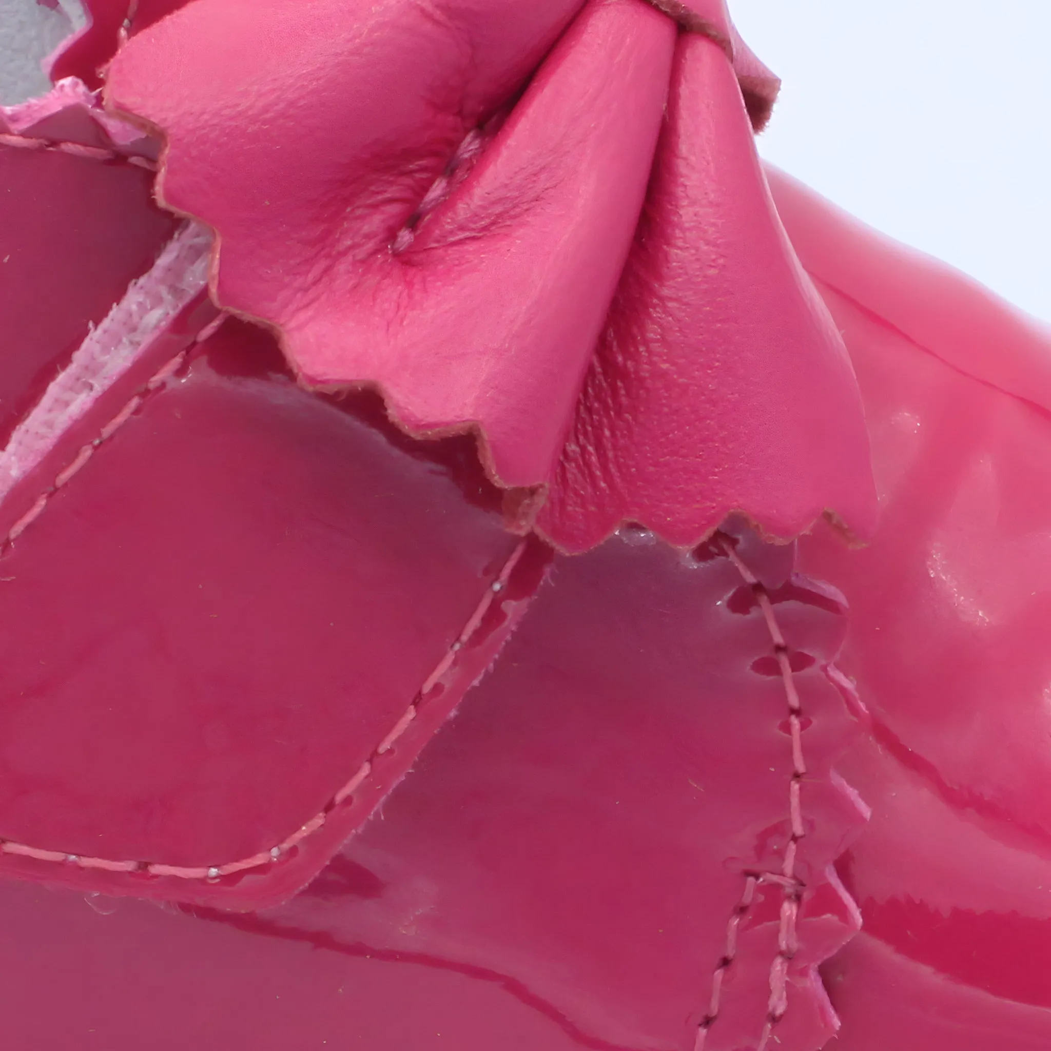 'Sharon' Girls Fuchsia Patent Velcro Boots