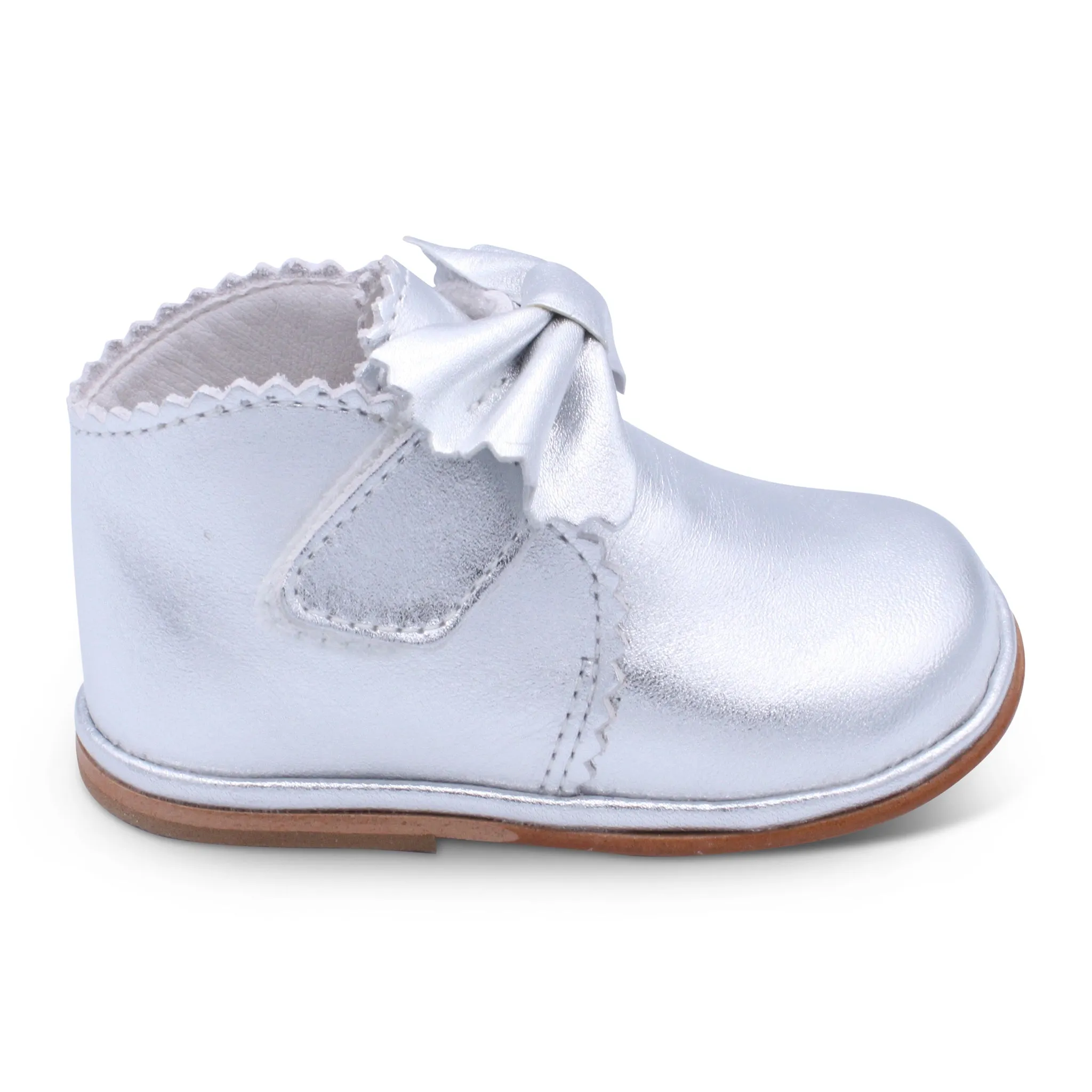 'Sharon' Girls Silver Velcro Boots