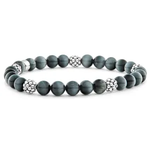 Signature Caviar Five Station Silver Eagle Eye Bead Bracelet