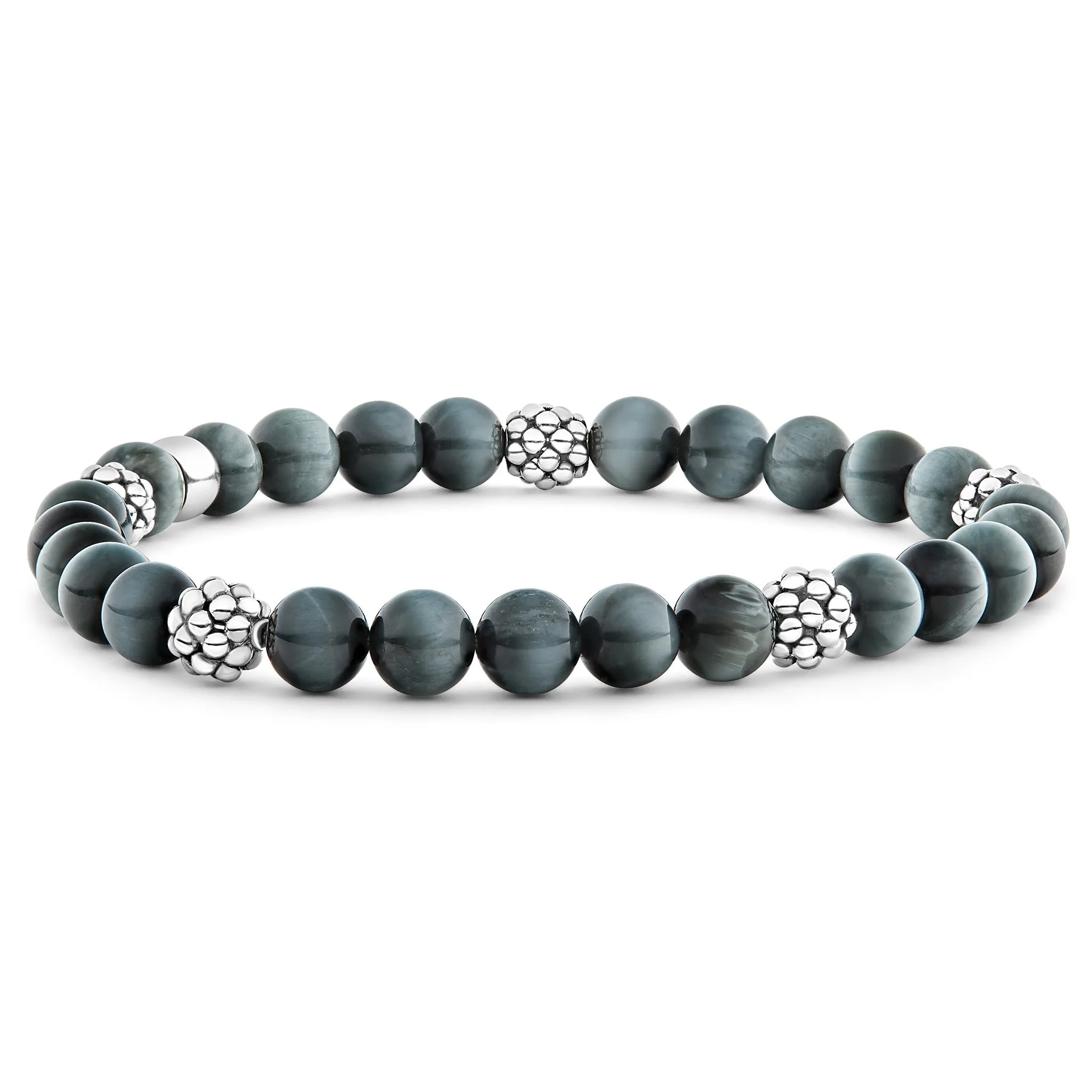 Signature Caviar Five Station Silver Eagle Eye Bead Bracelet
