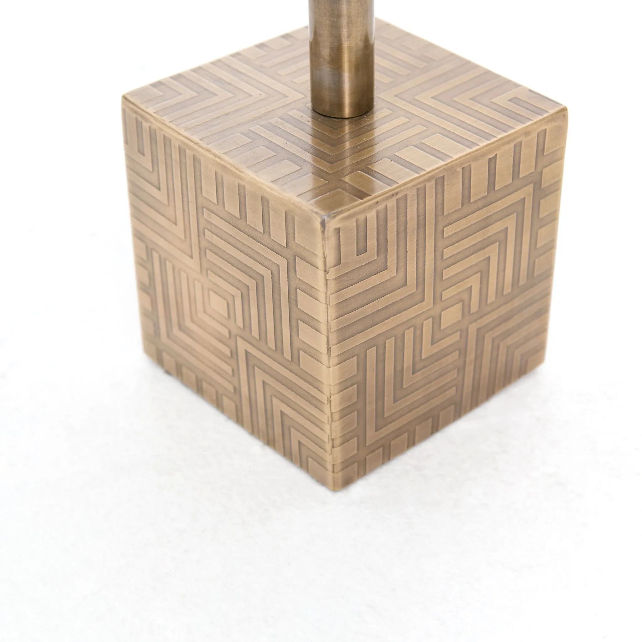 Sirius Adjustable Accent Table, Antique Brass