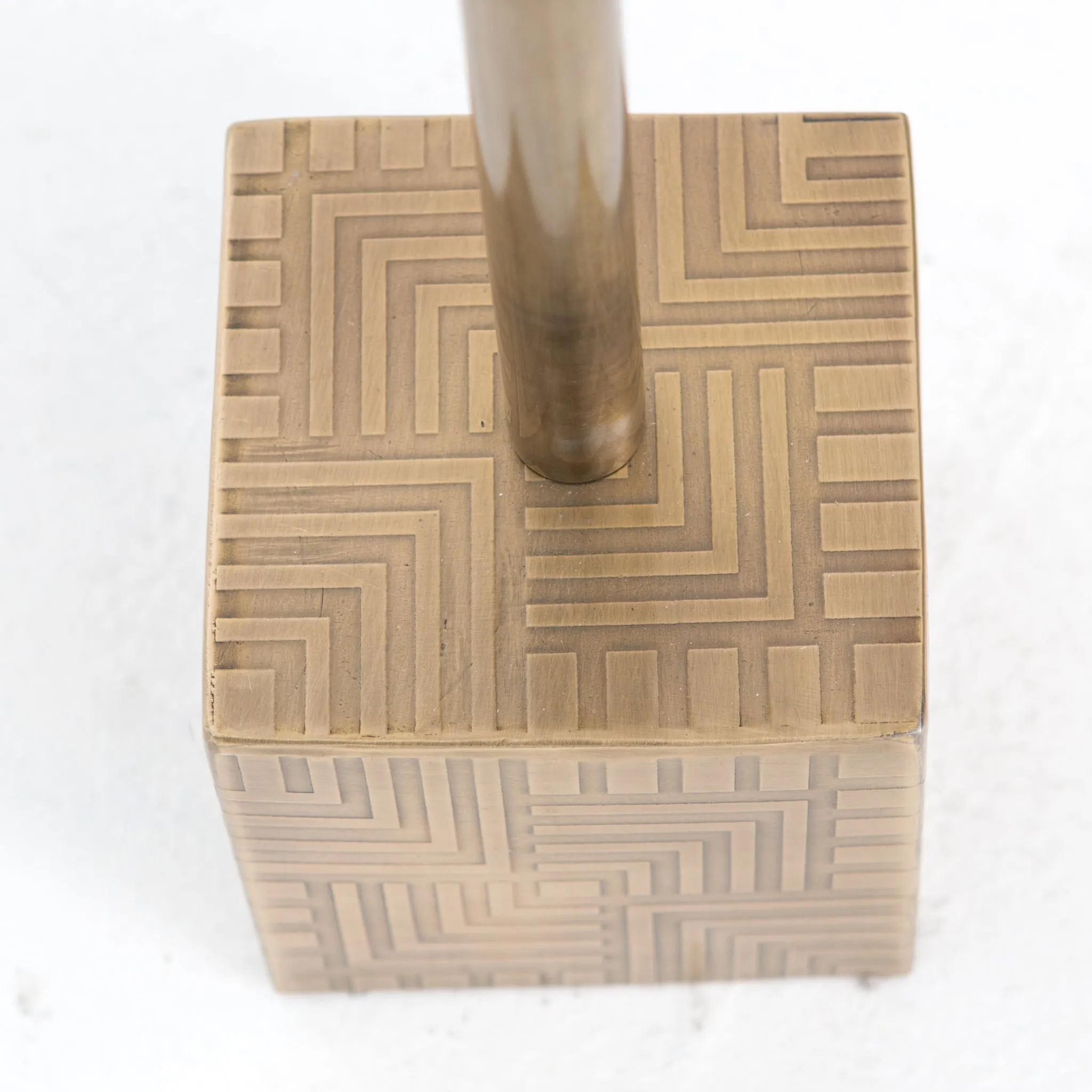 Sirius Adjustable Accent Table, Antique Brass