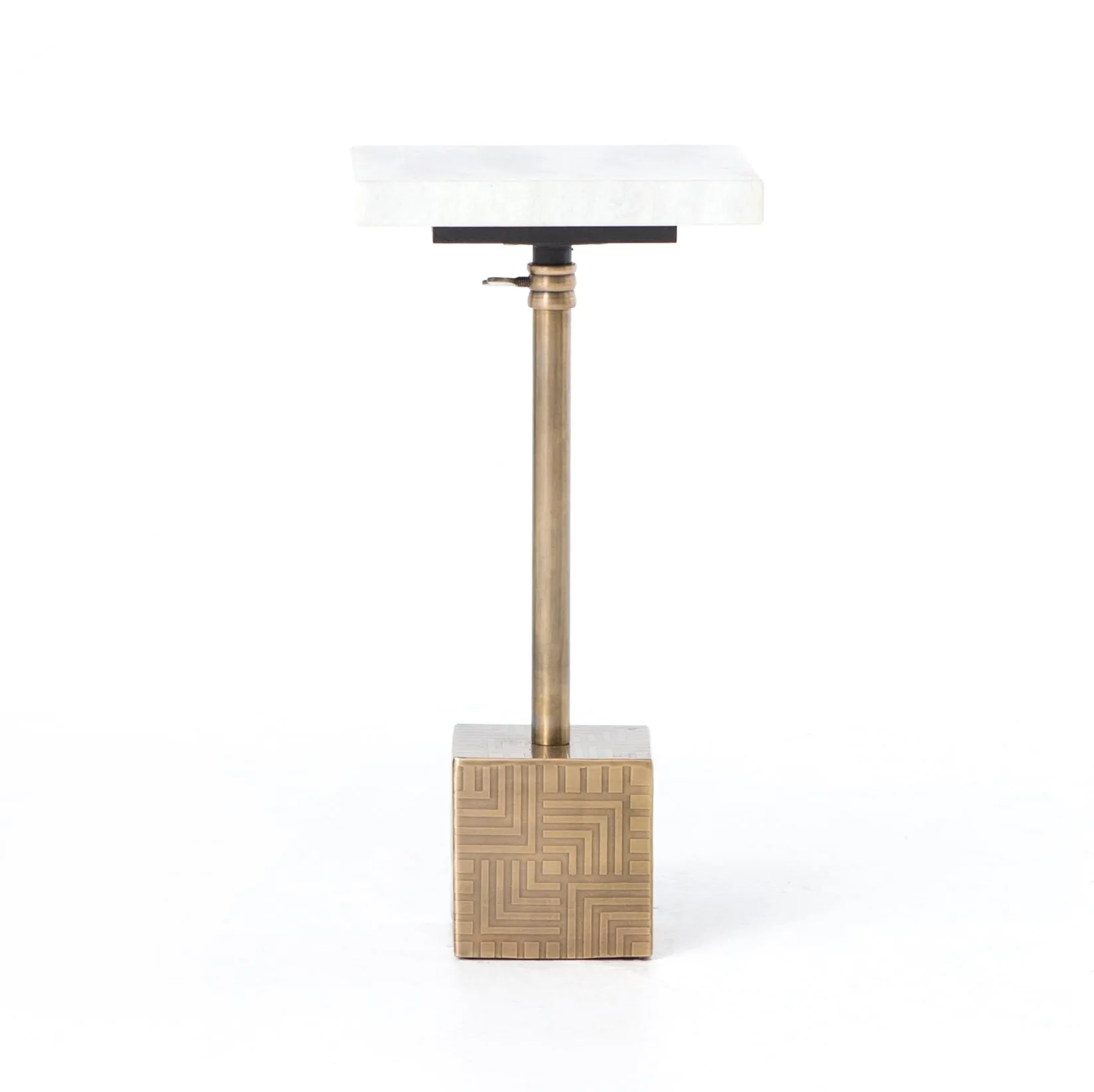 Sirius Adjustable Accent Table, Antique Brass