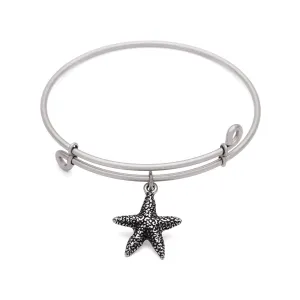 Starfish, Bangle Antique Silver Color Finish