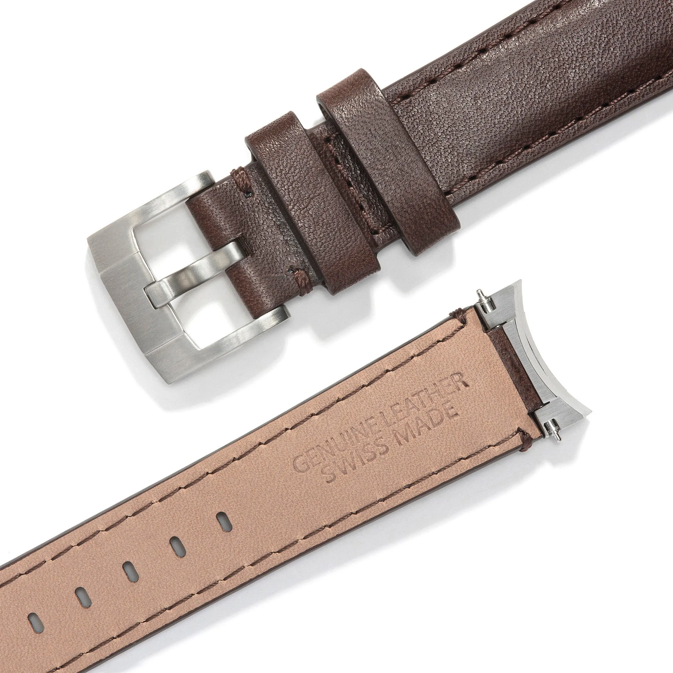 Steel End Link Leather Strap for Rolex Explorer II with Tang Buckle