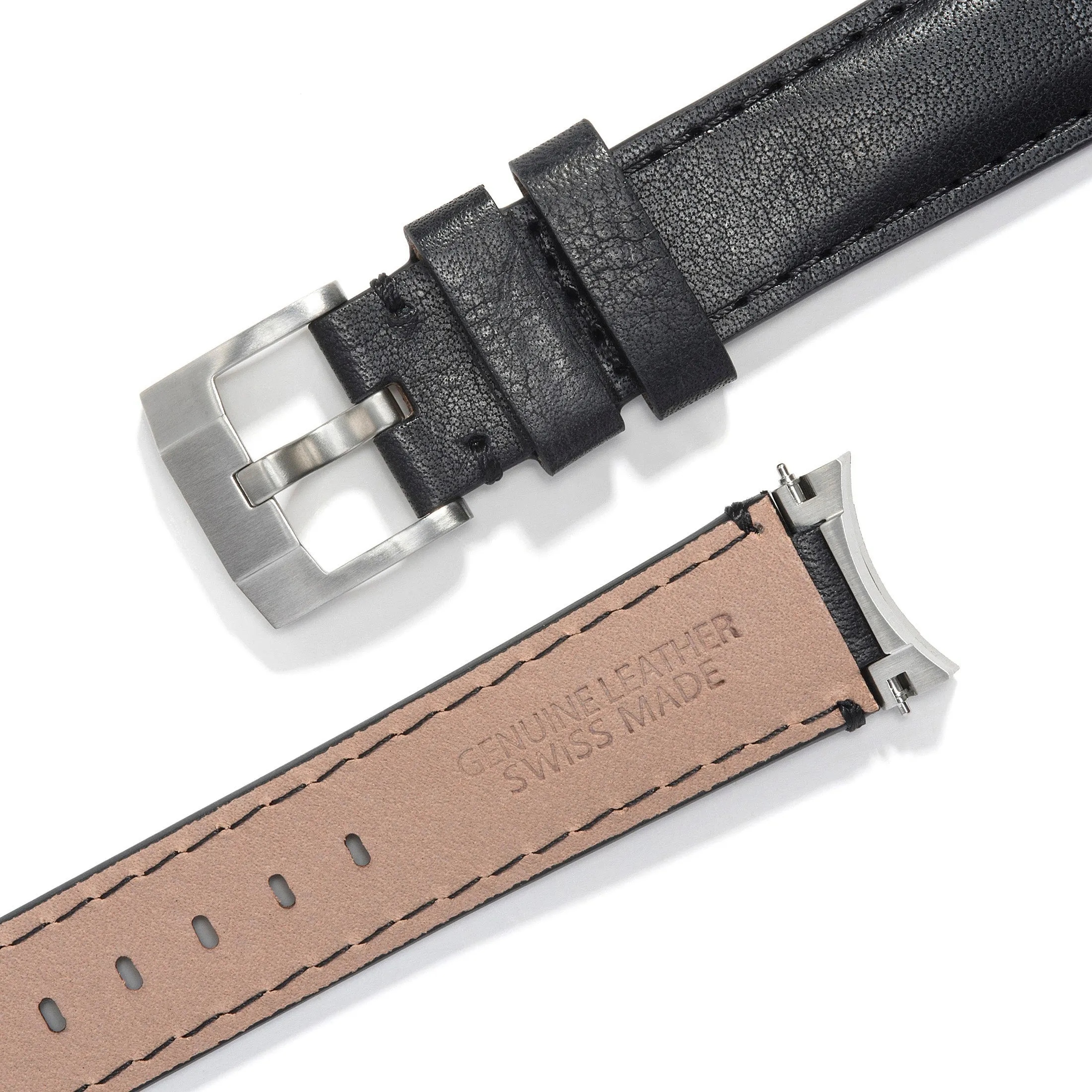 Steel End Link Leather Strap for Rolex Explorer II with Tang Buckle