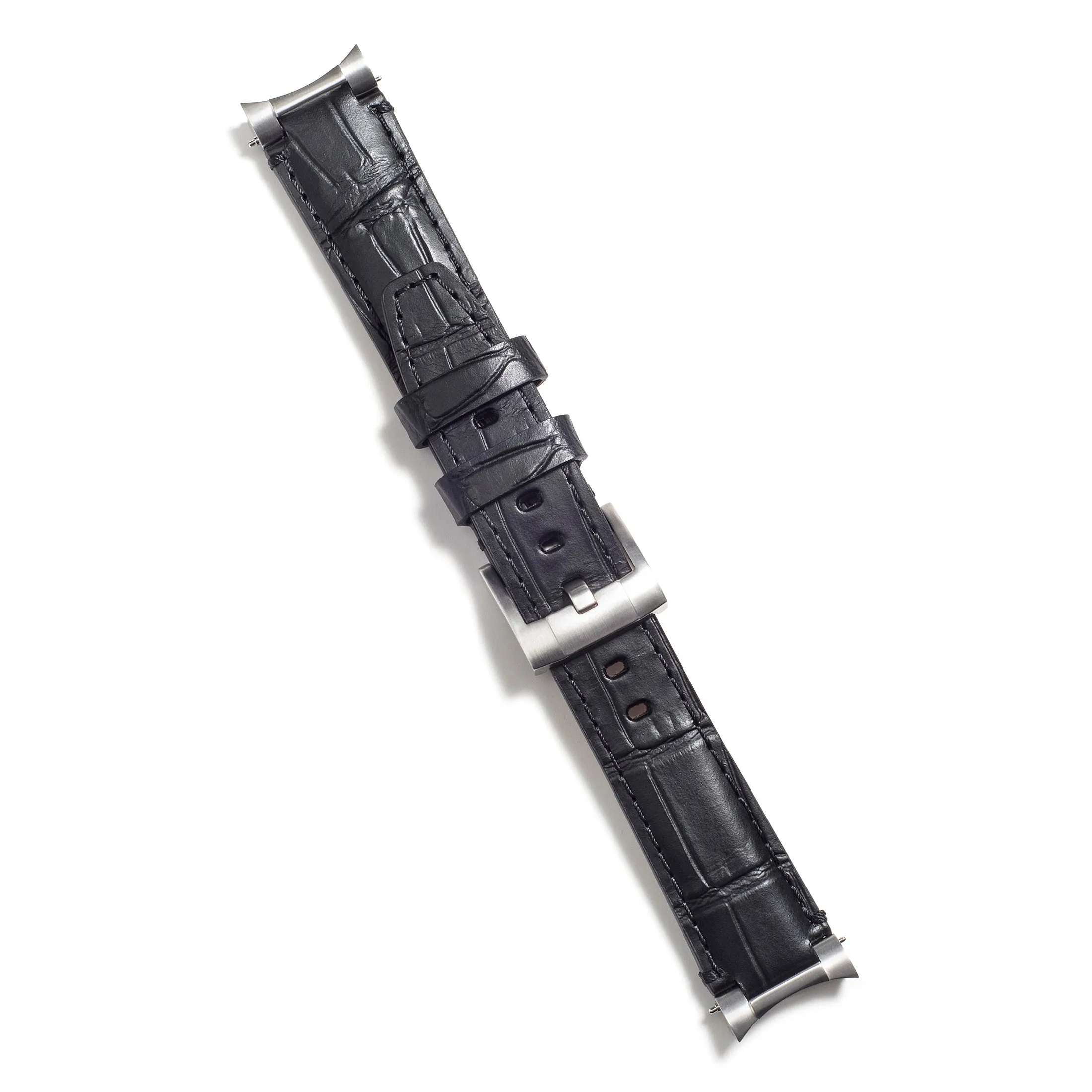 Steel End Link Leather Strap for Rolex Explorer II with Tang Buckle
