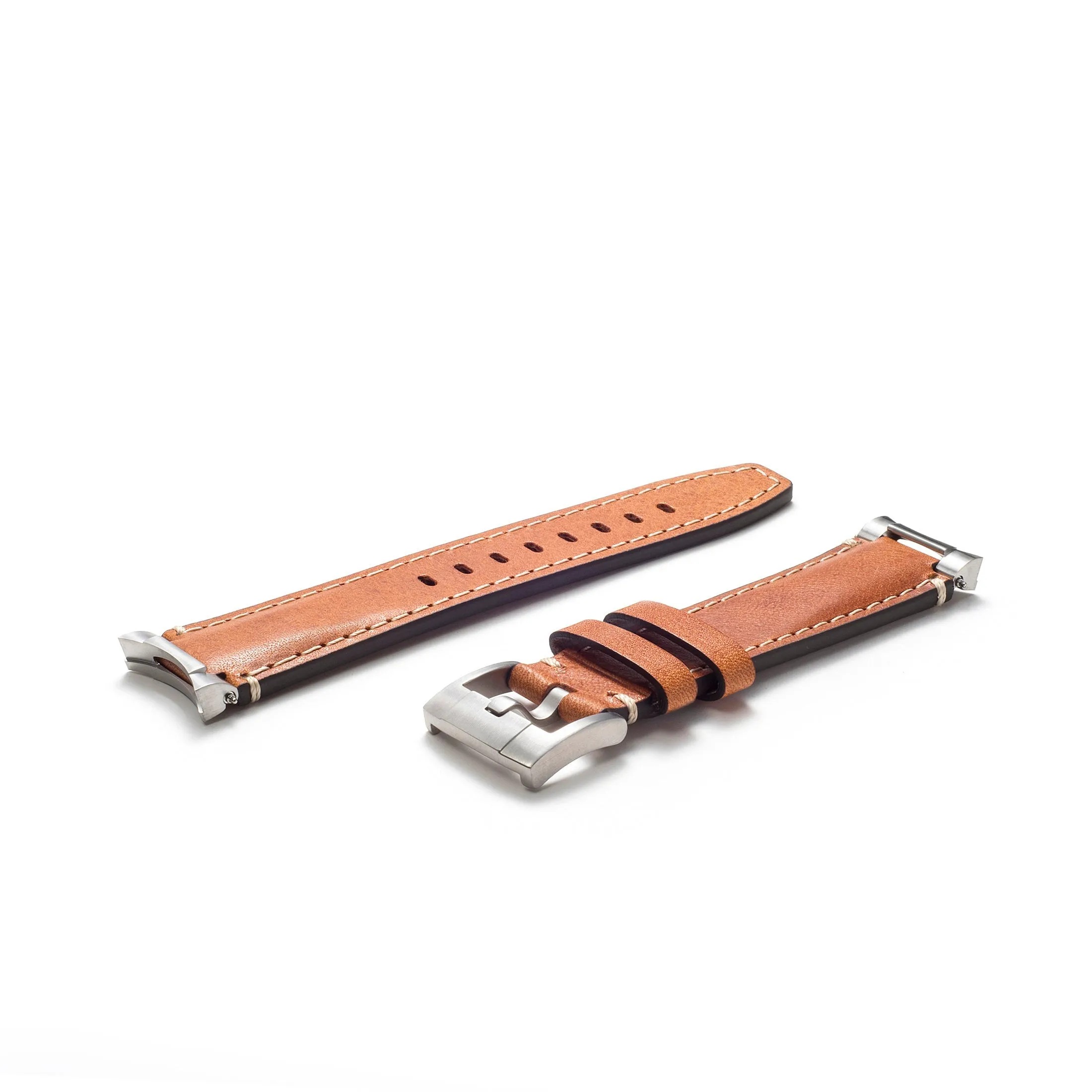 Steel End Link Leather Strap for Rolex Explorer II with Tang Buckle