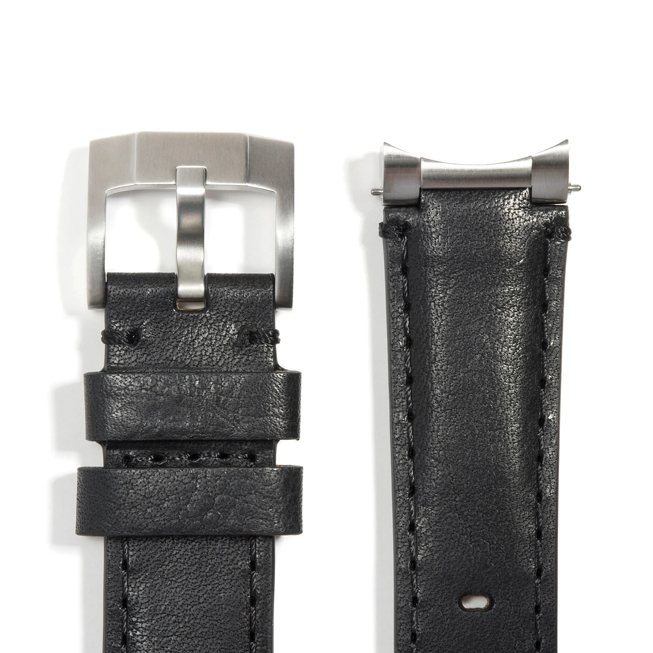 Steel End Link Leather Strap for Rolex Explorer II with Tang Buckle