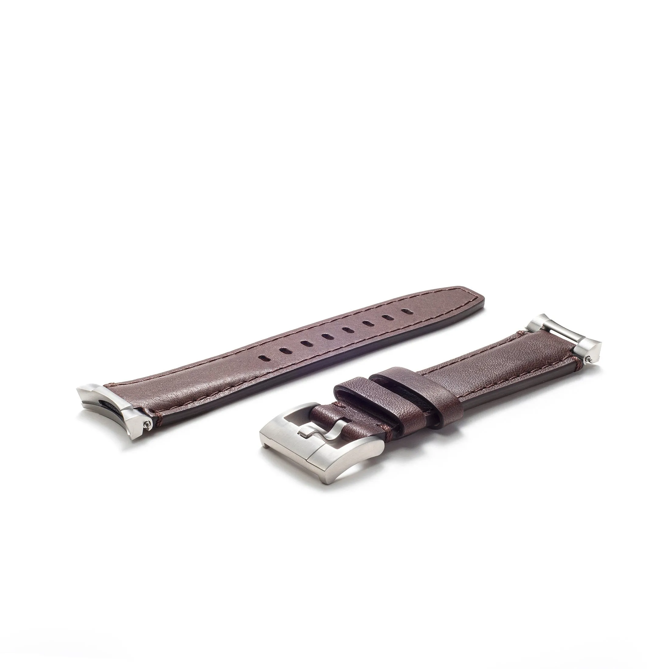 Steel End Link Leather Strap for Rolex Explorer II with Tang Buckle