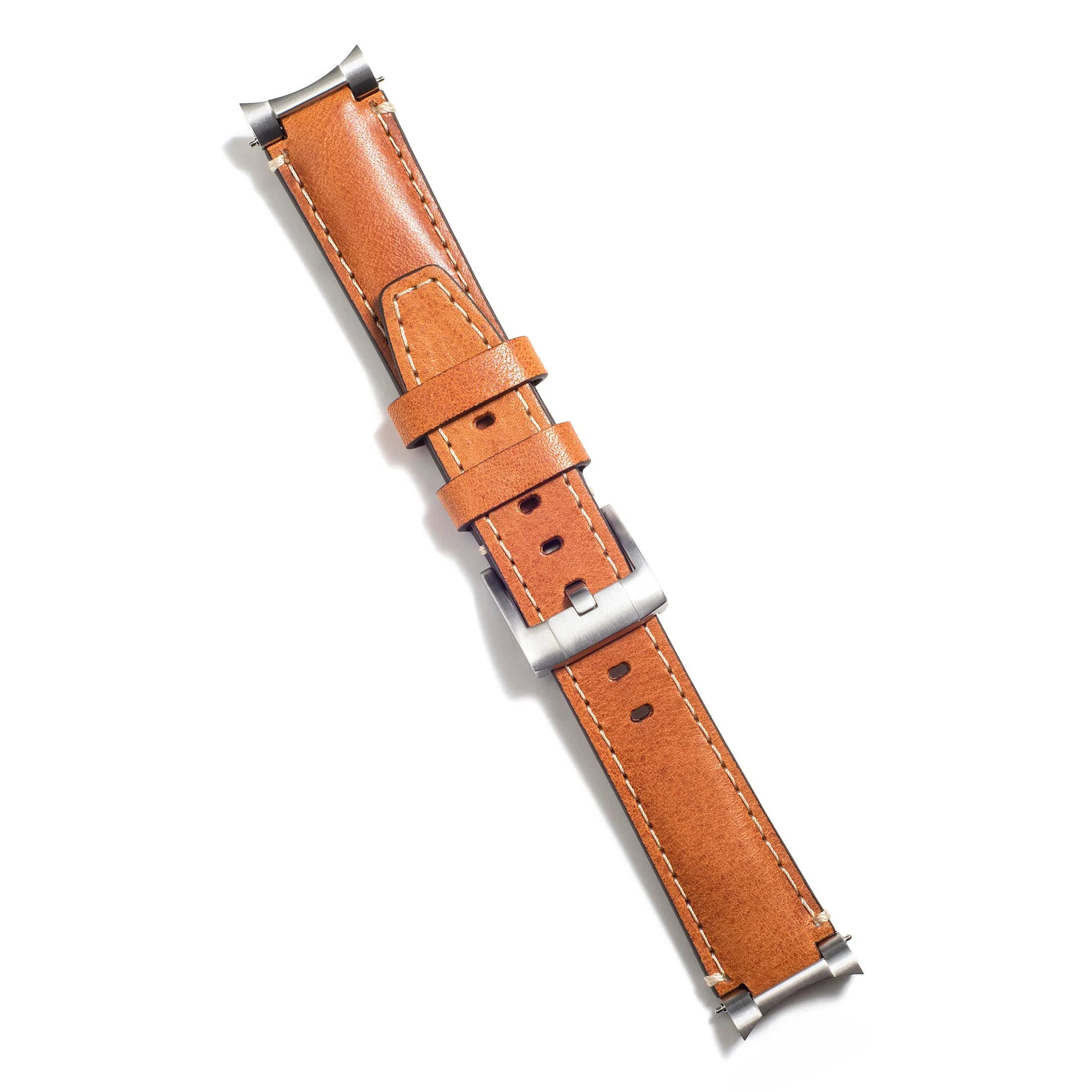 Steel End Link Leather Strap for Rolex Explorer II with Tang Buckle