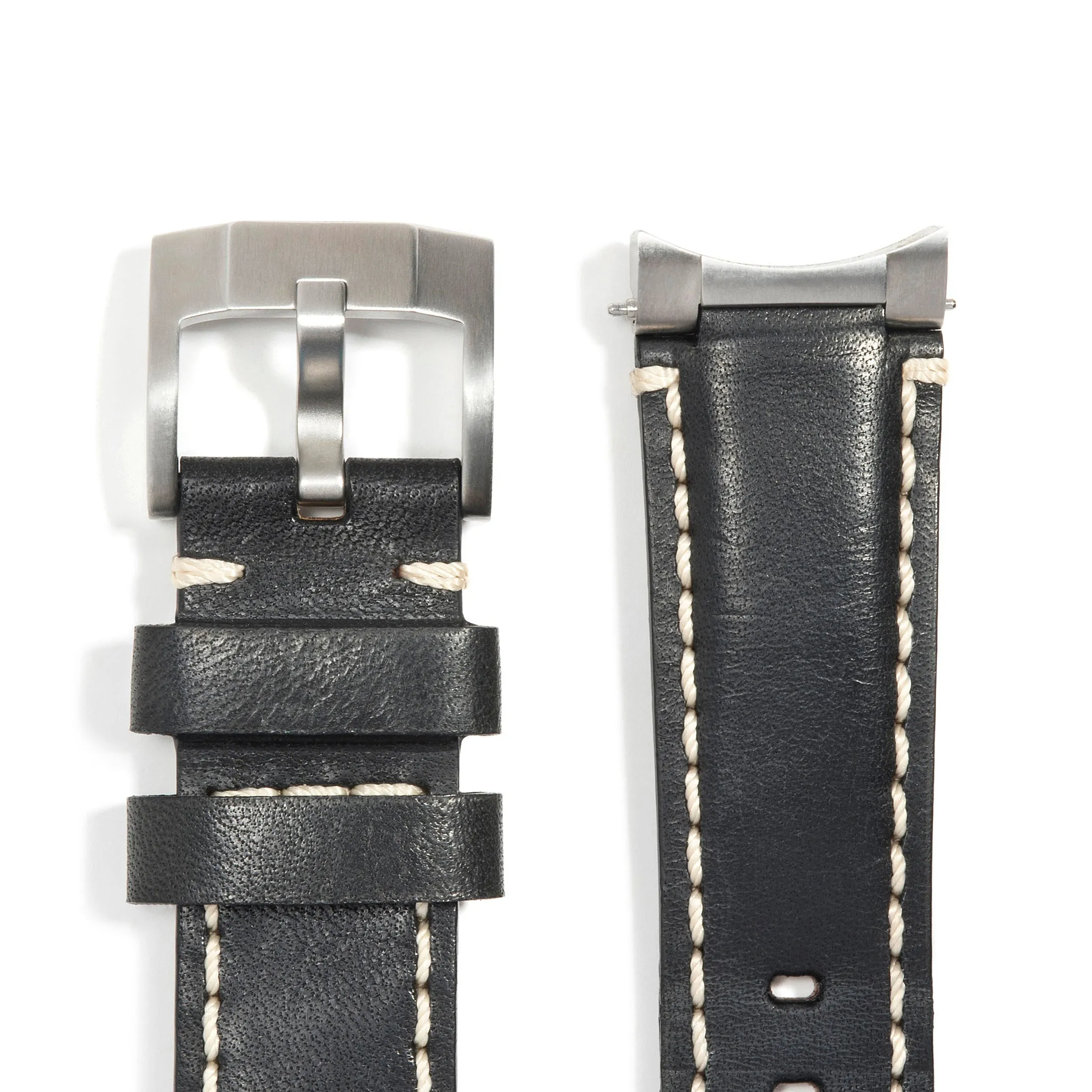 Steel End Link Leather Strap for Rolex Explorer II with Tang Buckle
