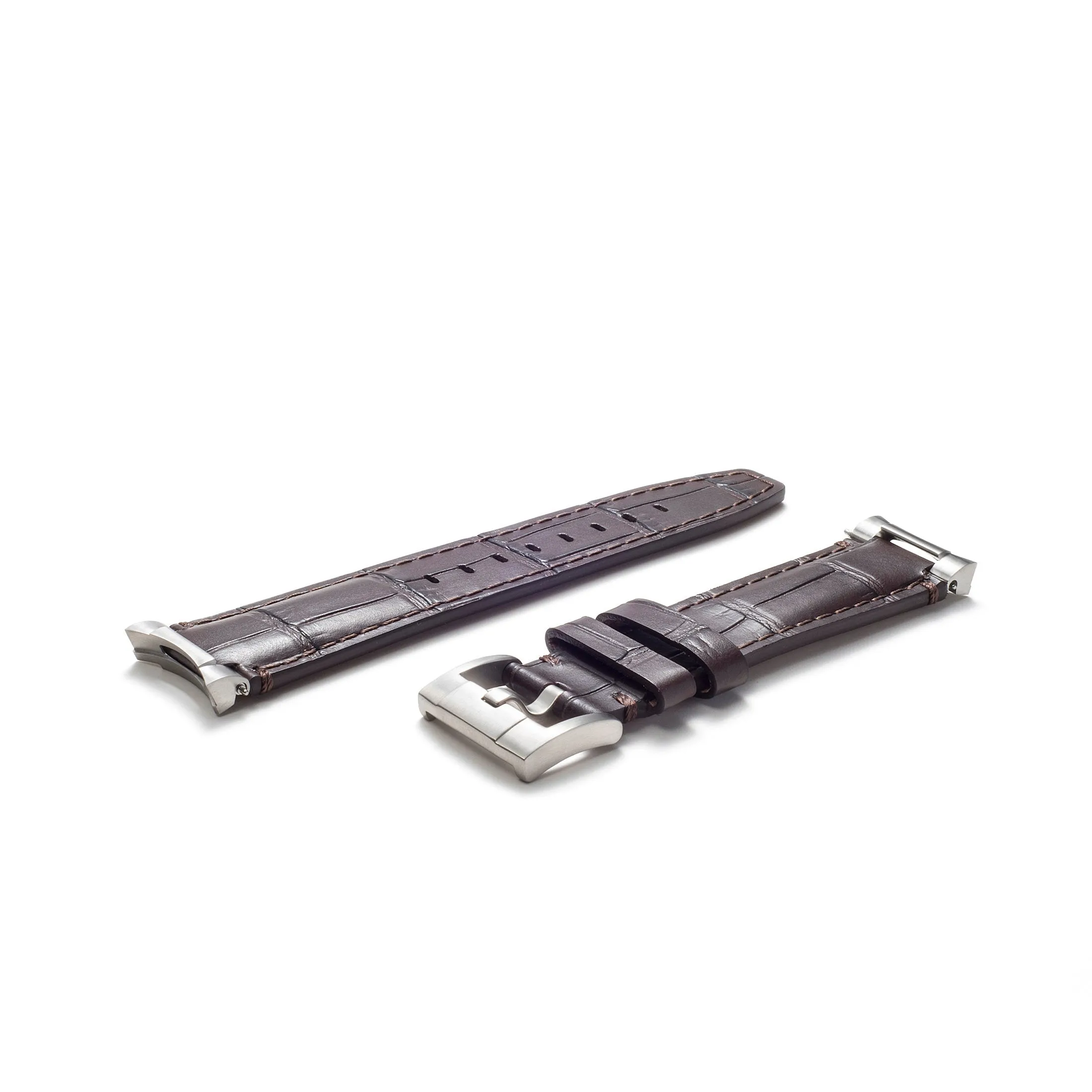 Steel End Link Leather Strap for Rolex Explorer II with Tang Buckle