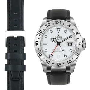 Steel End Link Leather Strap for Rolex Explorer II with Tang Buckle
