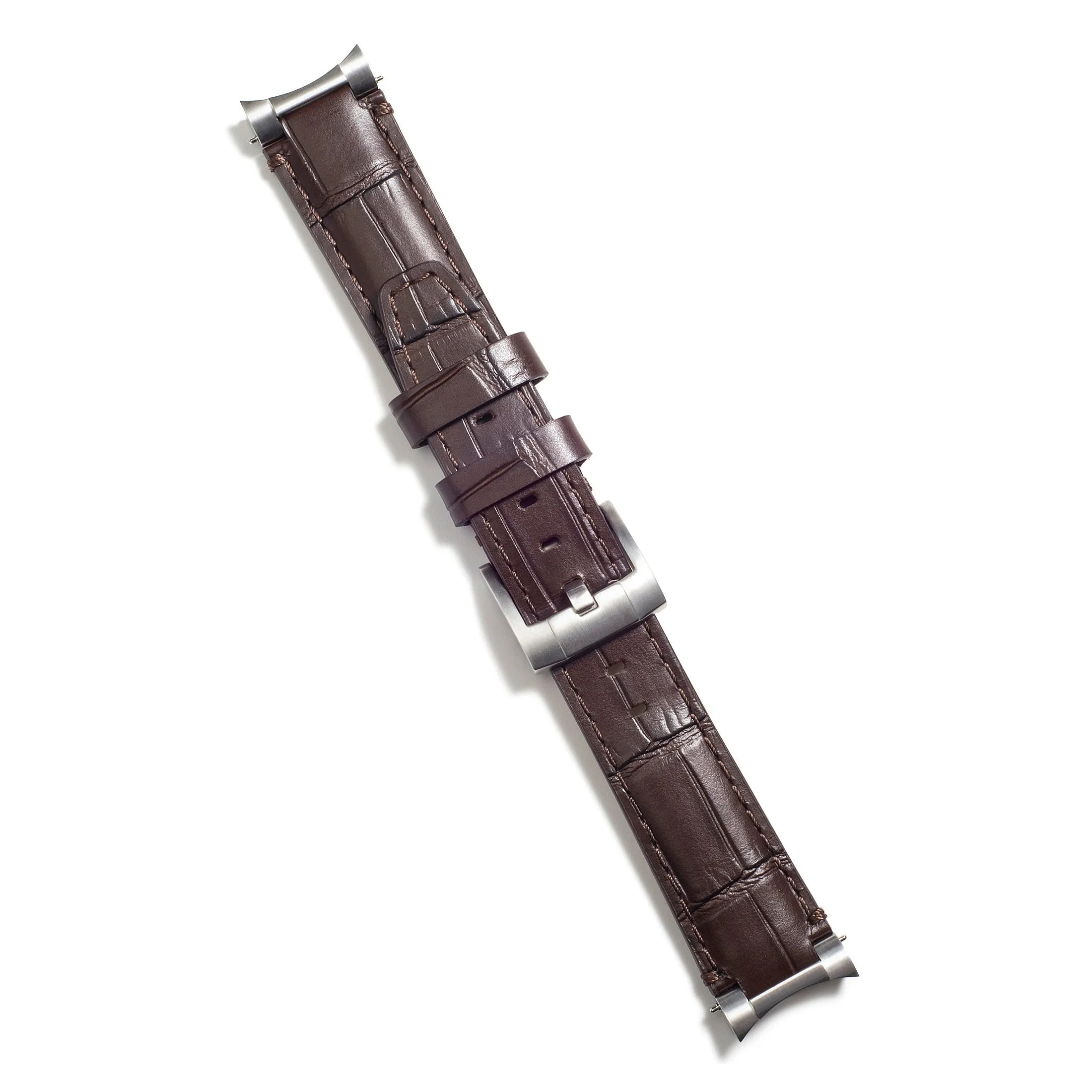 Steel End Link Leather Strap for Rolex Explorer II with Tang Buckle