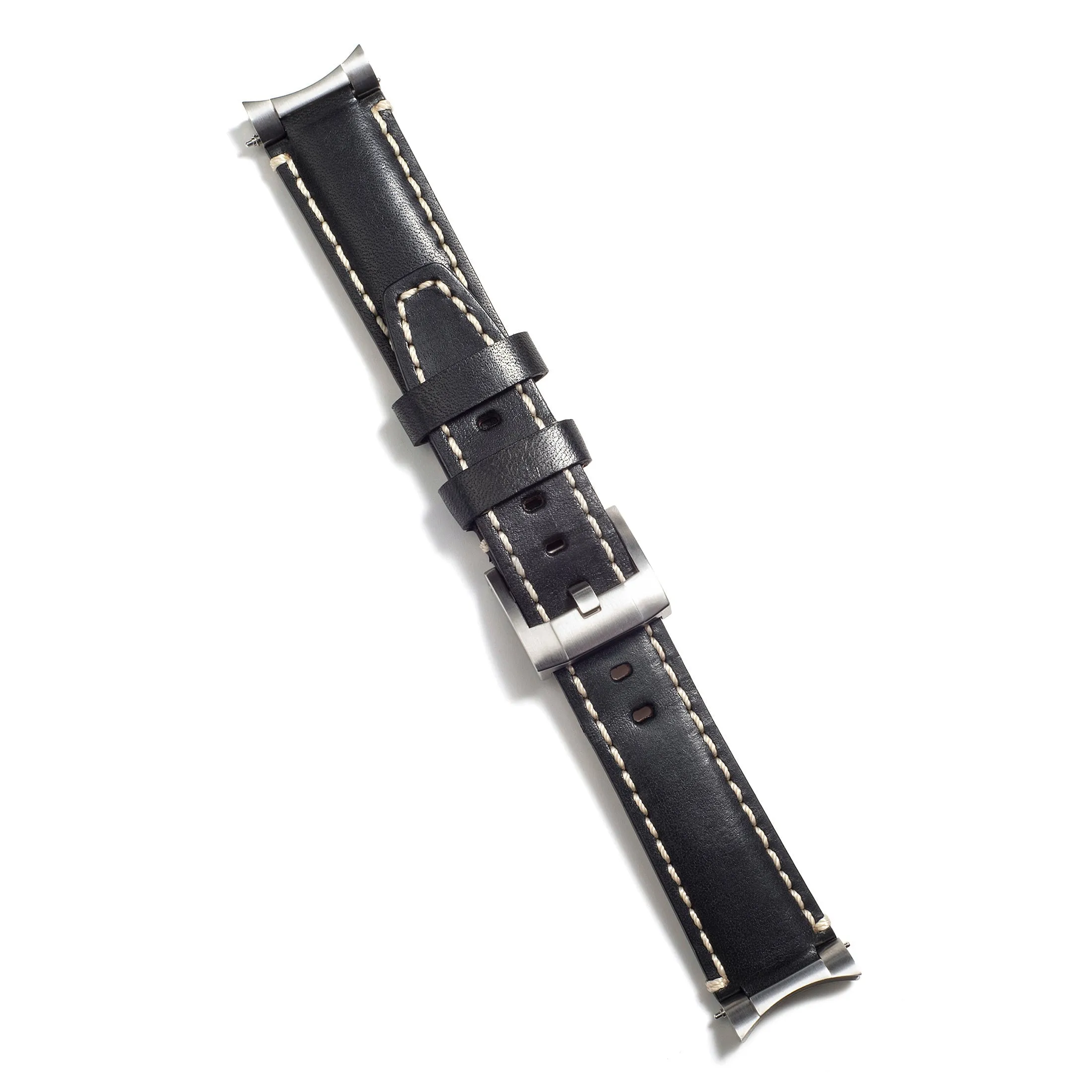 Steel End Link Leather Strap for Rolex Explorer II with Tang Buckle