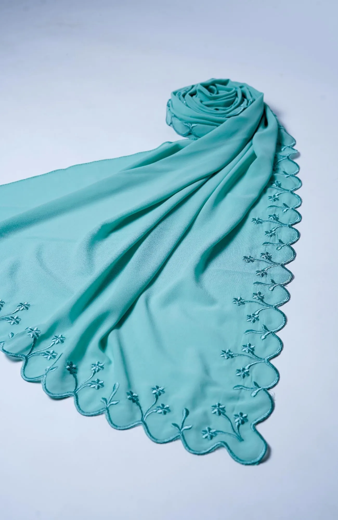 Sulam Embroidered Hijab- Arctic
