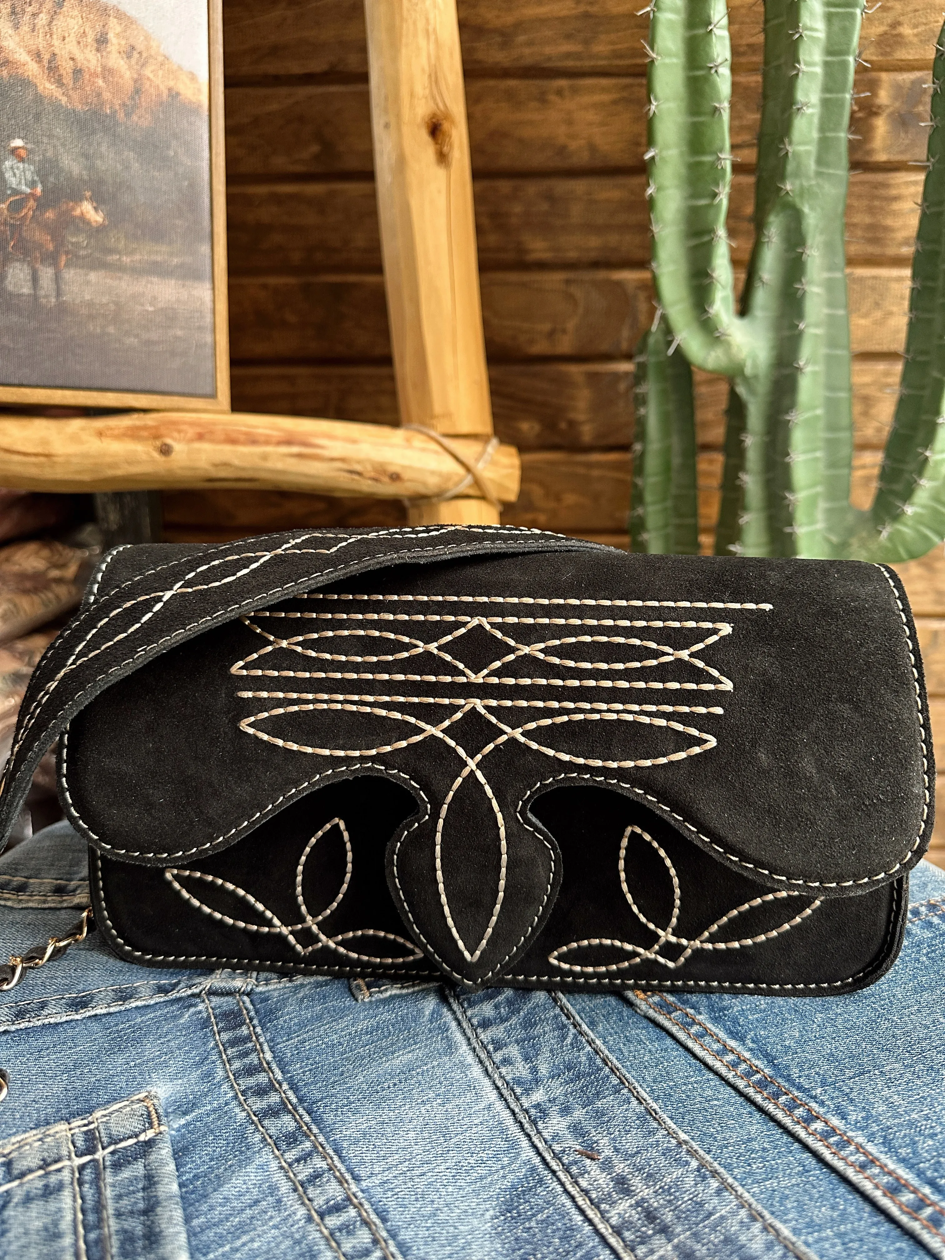 The Boot Stitch Purse - Black