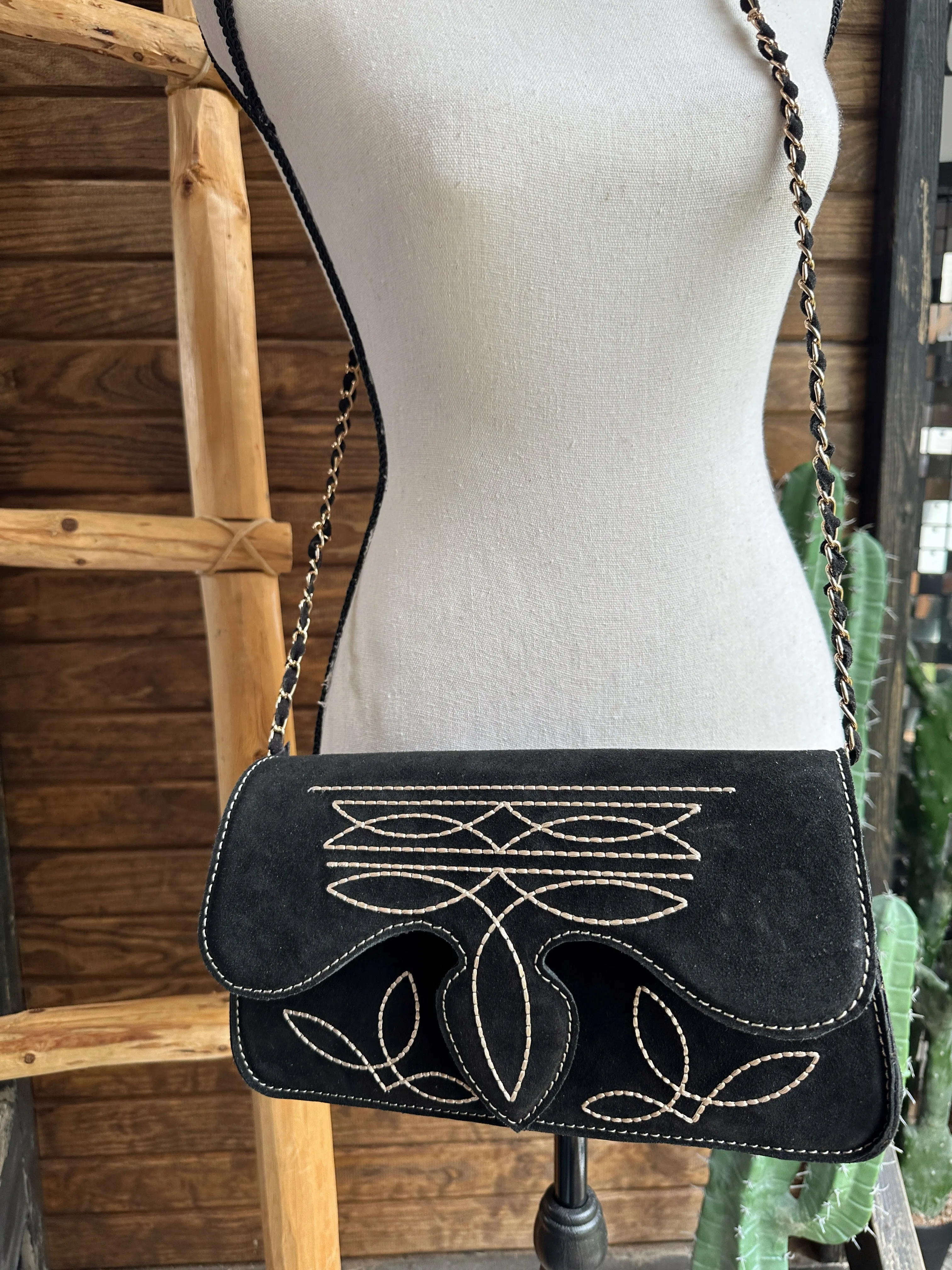 The Boot Stitch Purse - Black