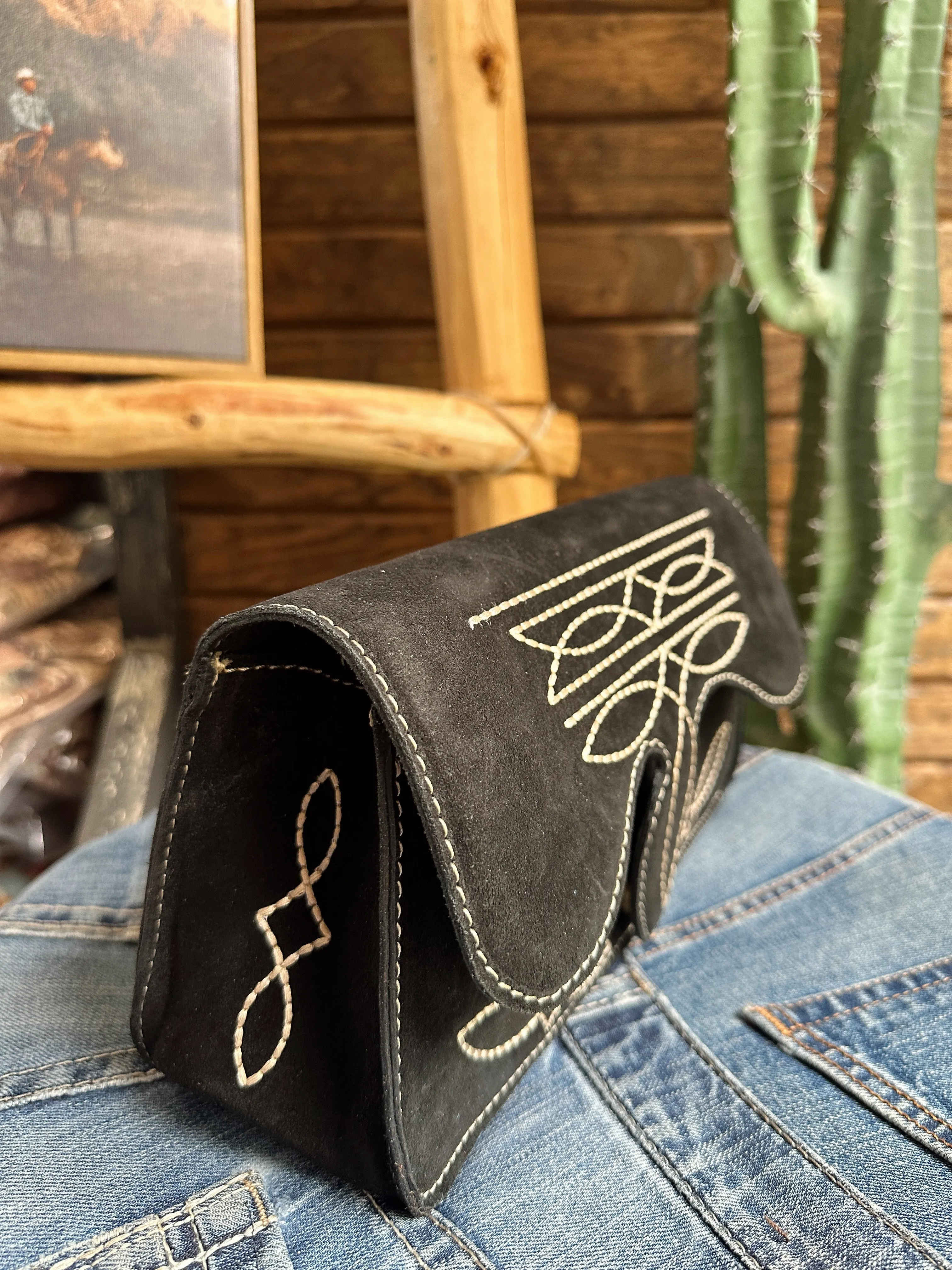 The Boot Stitch Purse - Black
