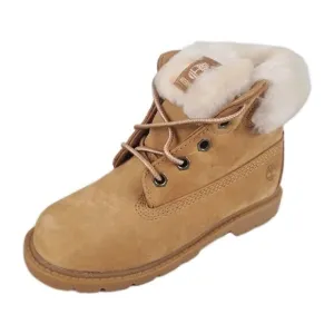 Timberland 6 In Pom Pom Boots Little Kids Wheat Hiking Outdoors
