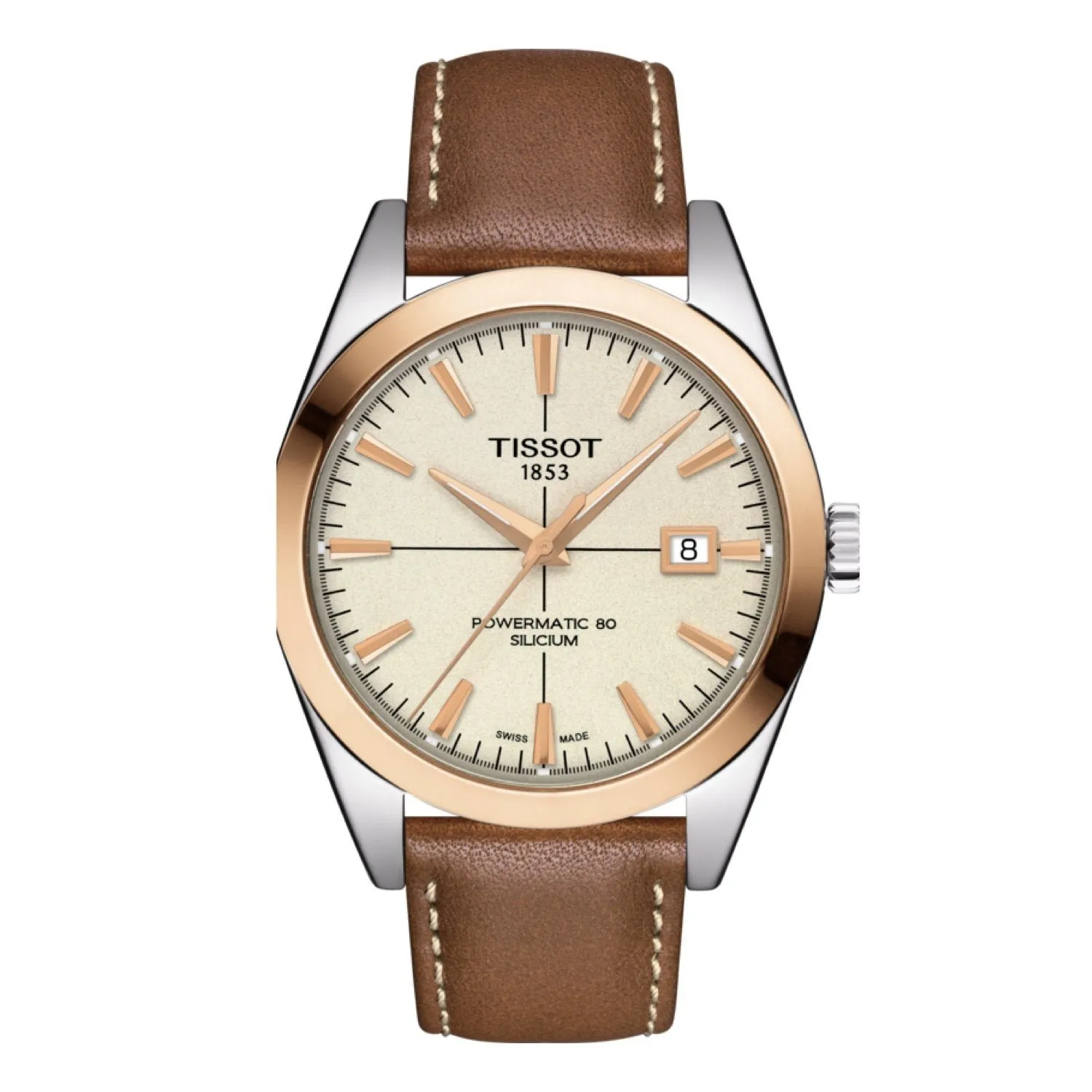 Tissot 20mm Gentleman Brown leather strap without buckle