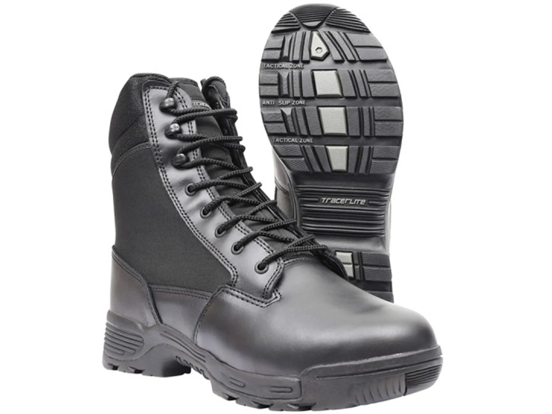 Tracerlite Men’s 8 Inch Leather Cordura Side Zip Boots