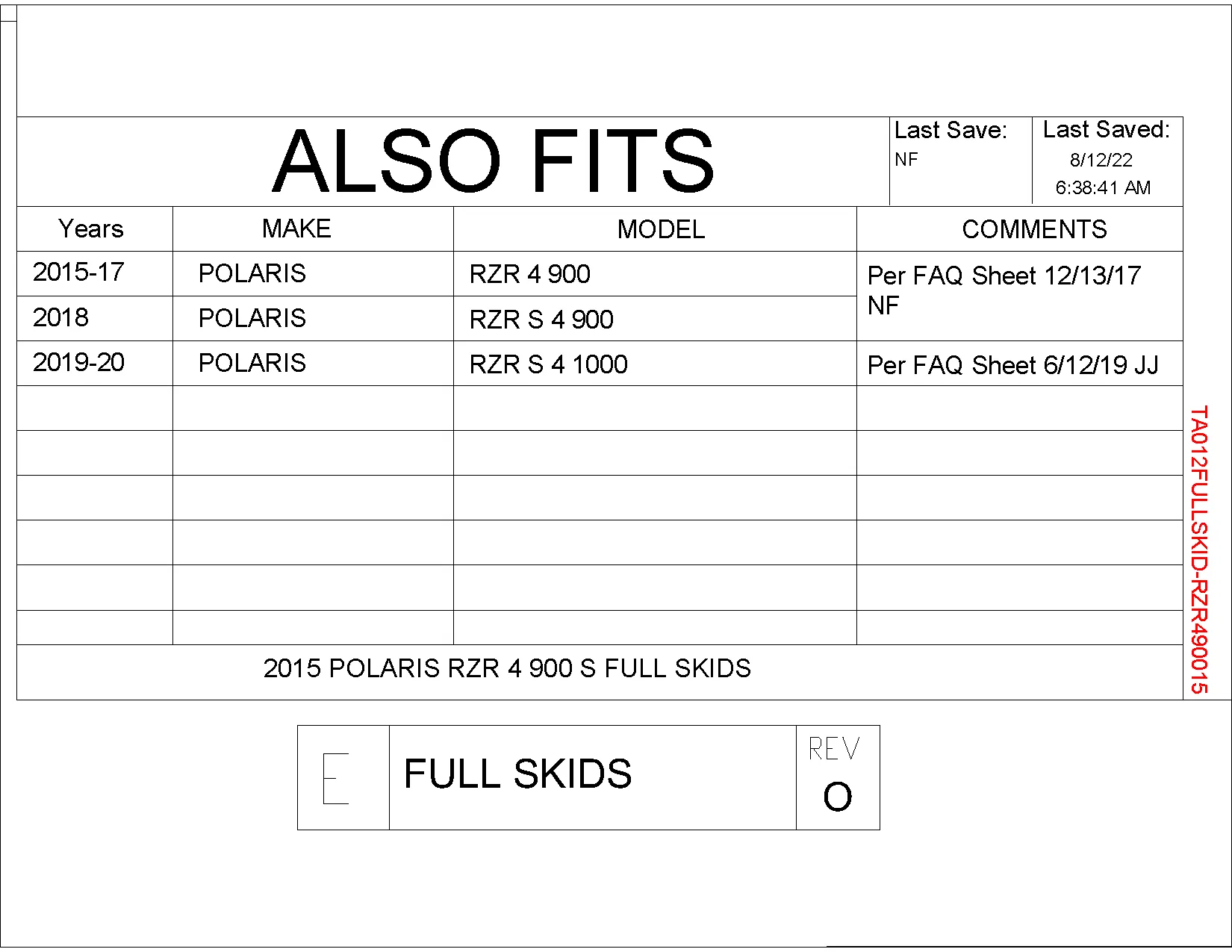 Trail Armor Polaris Polaris 2015 - 2017 RZR 4 900, 2018 RZR S 4 900 and 2019 - 2020 RZR S 4 1000 Full Skids with Slider Nerfs or Trimmed for Polaris Kick Out Steel Rock Sliders