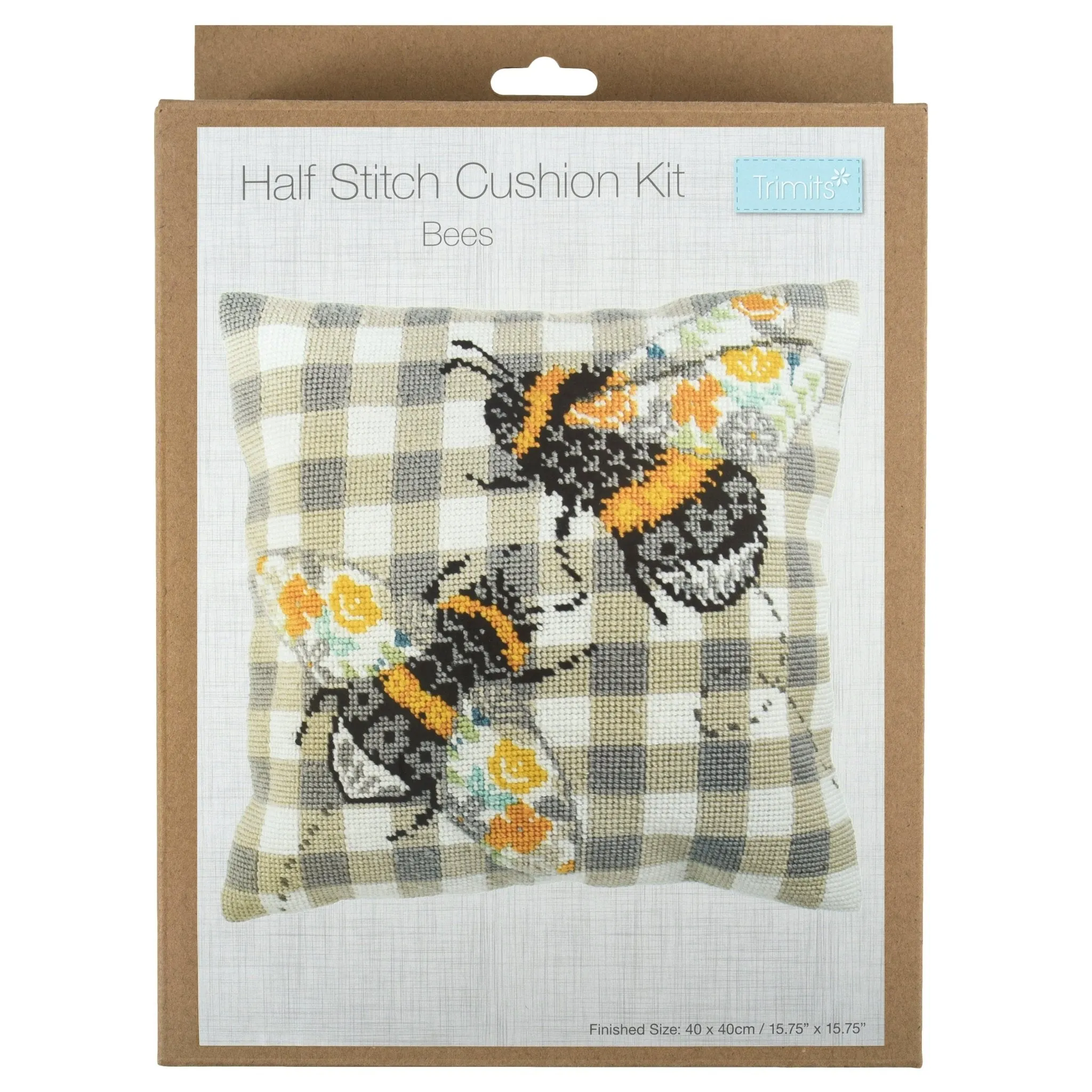 Trimits | Half Stitch Tapestry Kit | Cushion | Bees