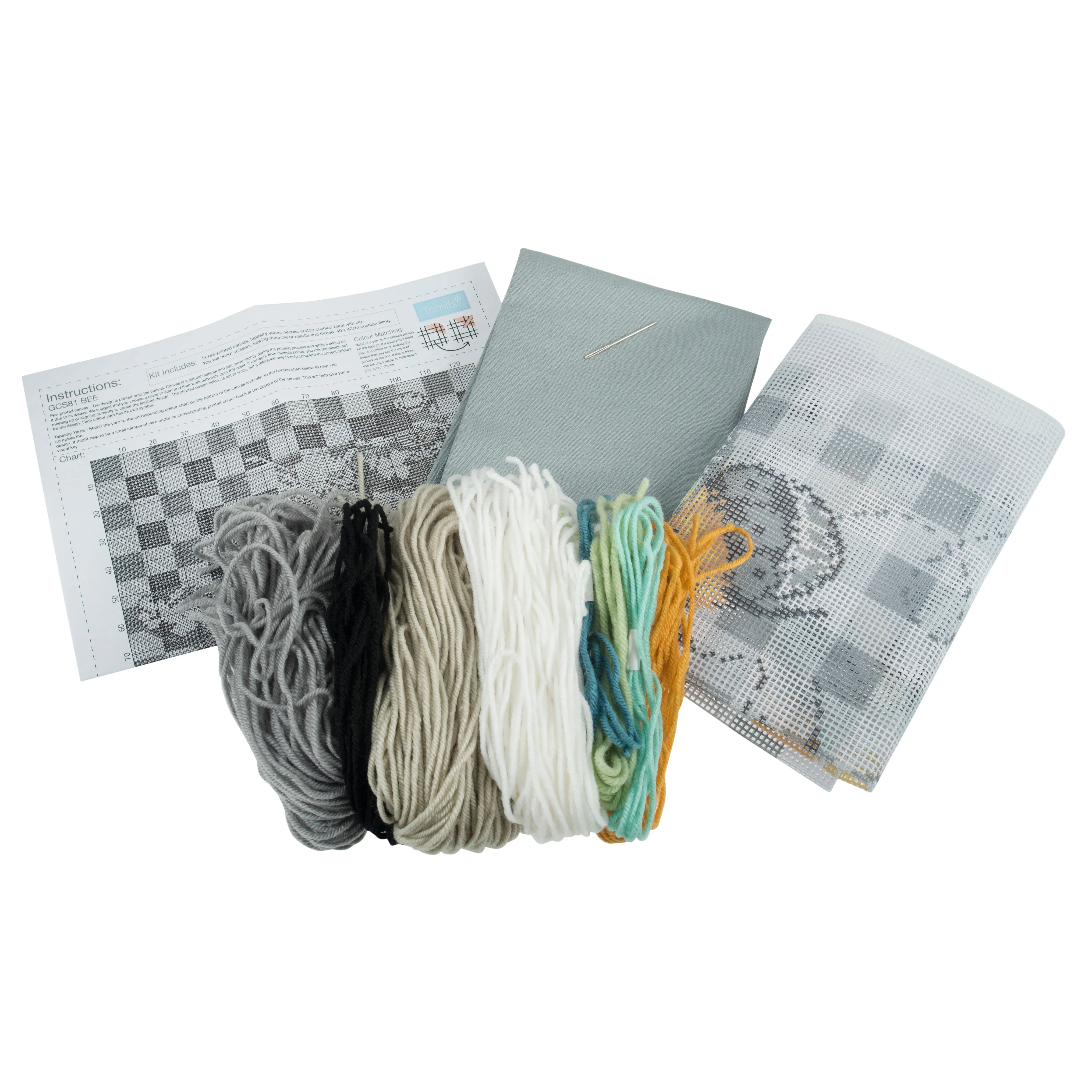 Trimits | Half Stitch Tapestry Kit | Cushion | Bees
