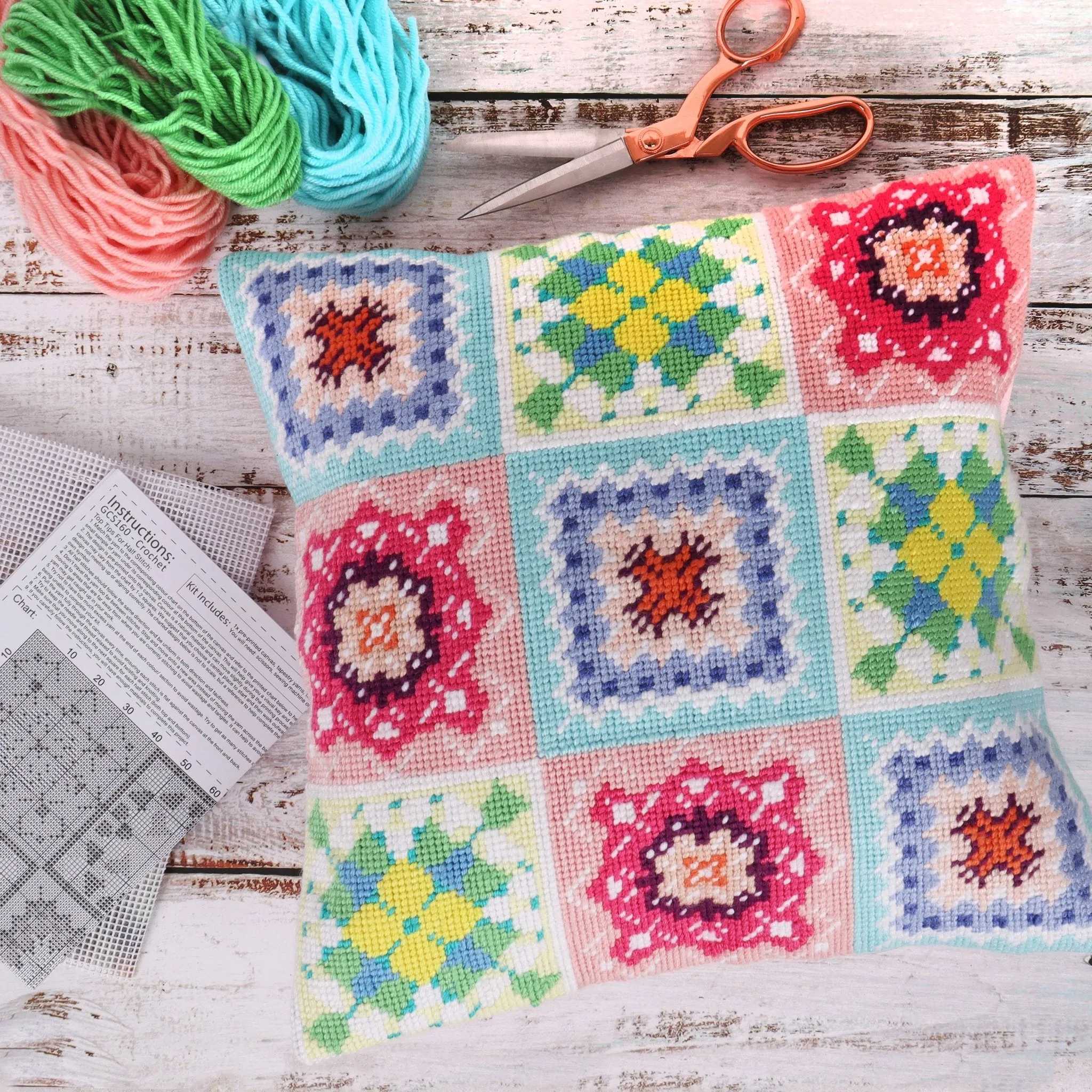 Trimits | Half Stitch Tapestry Kit | Cushion | Crochet