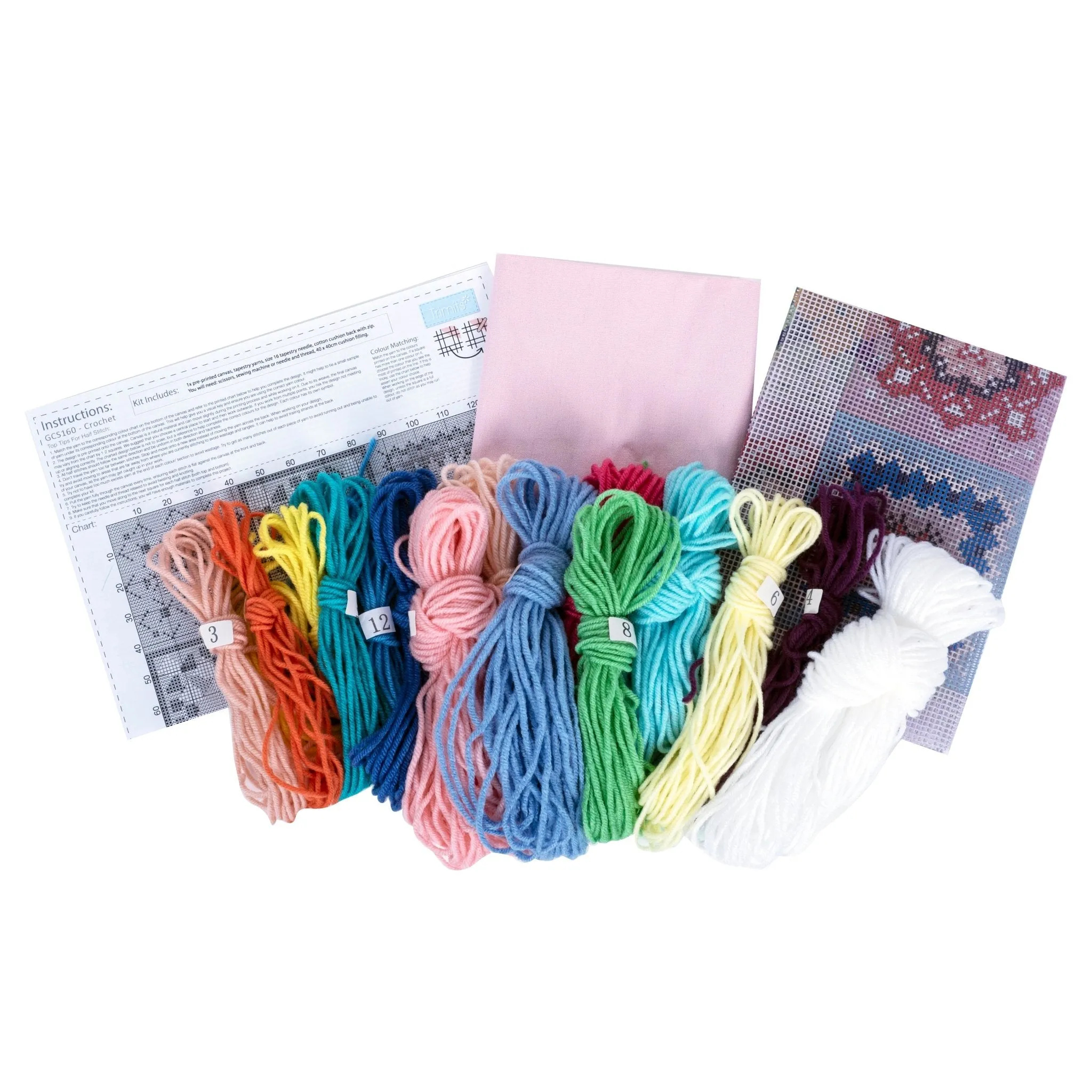 Trimits | Half Stitch Tapestry Kit | Cushion | Crochet