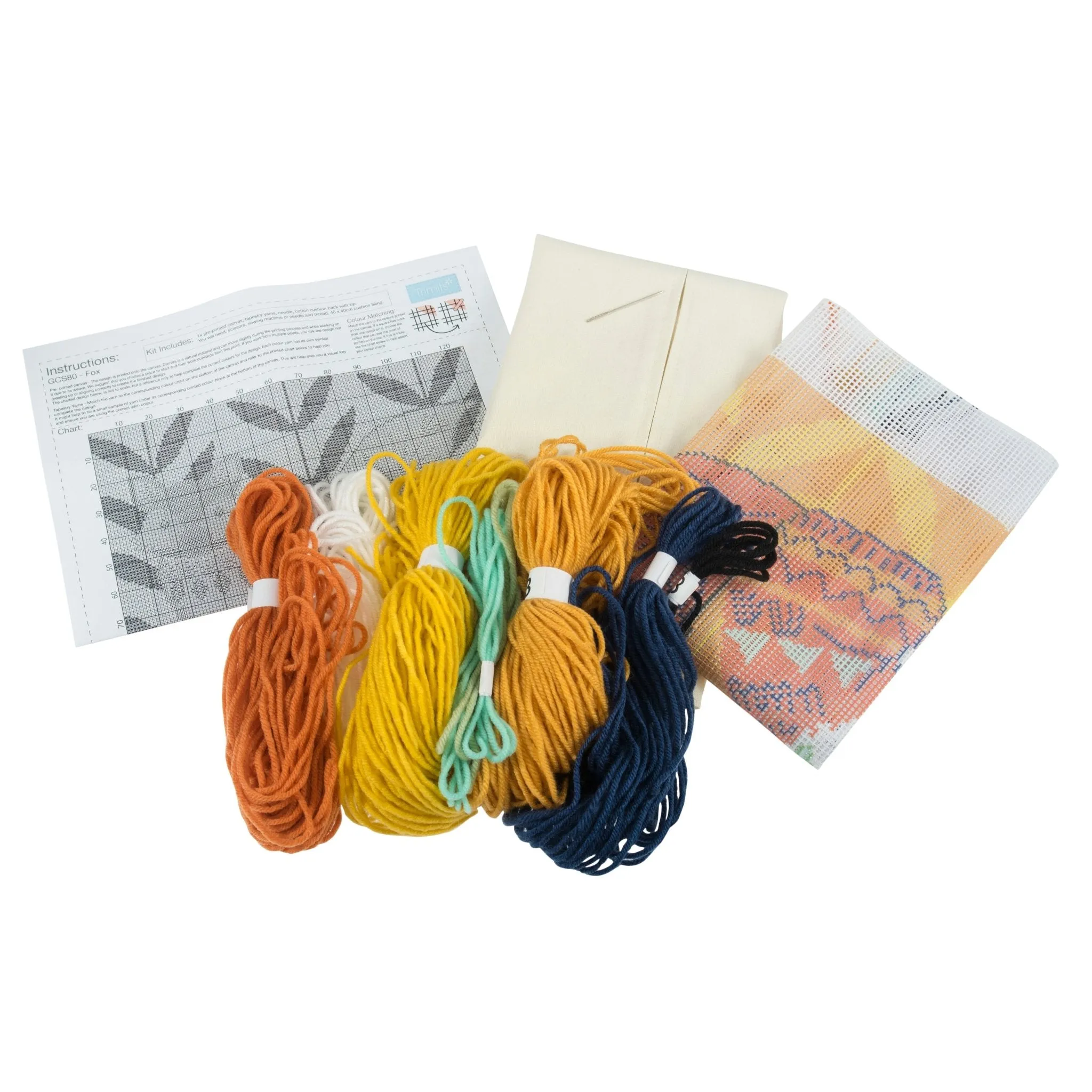 Trimits | Half Stitch Tapestry Kit | Cushion | Fox