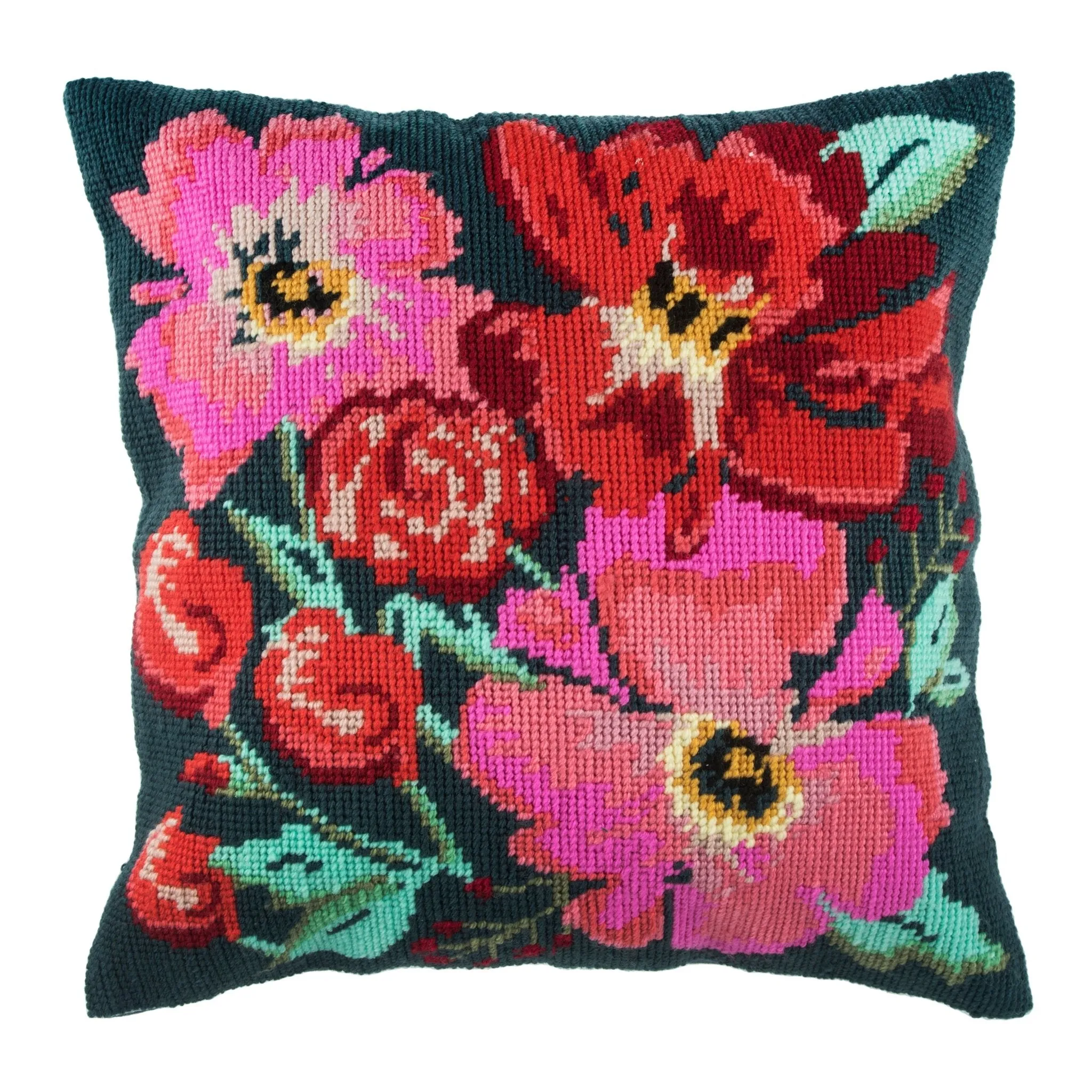 Trimits | Half Stitch Tapestry Kit | Cushion | Painted Floral