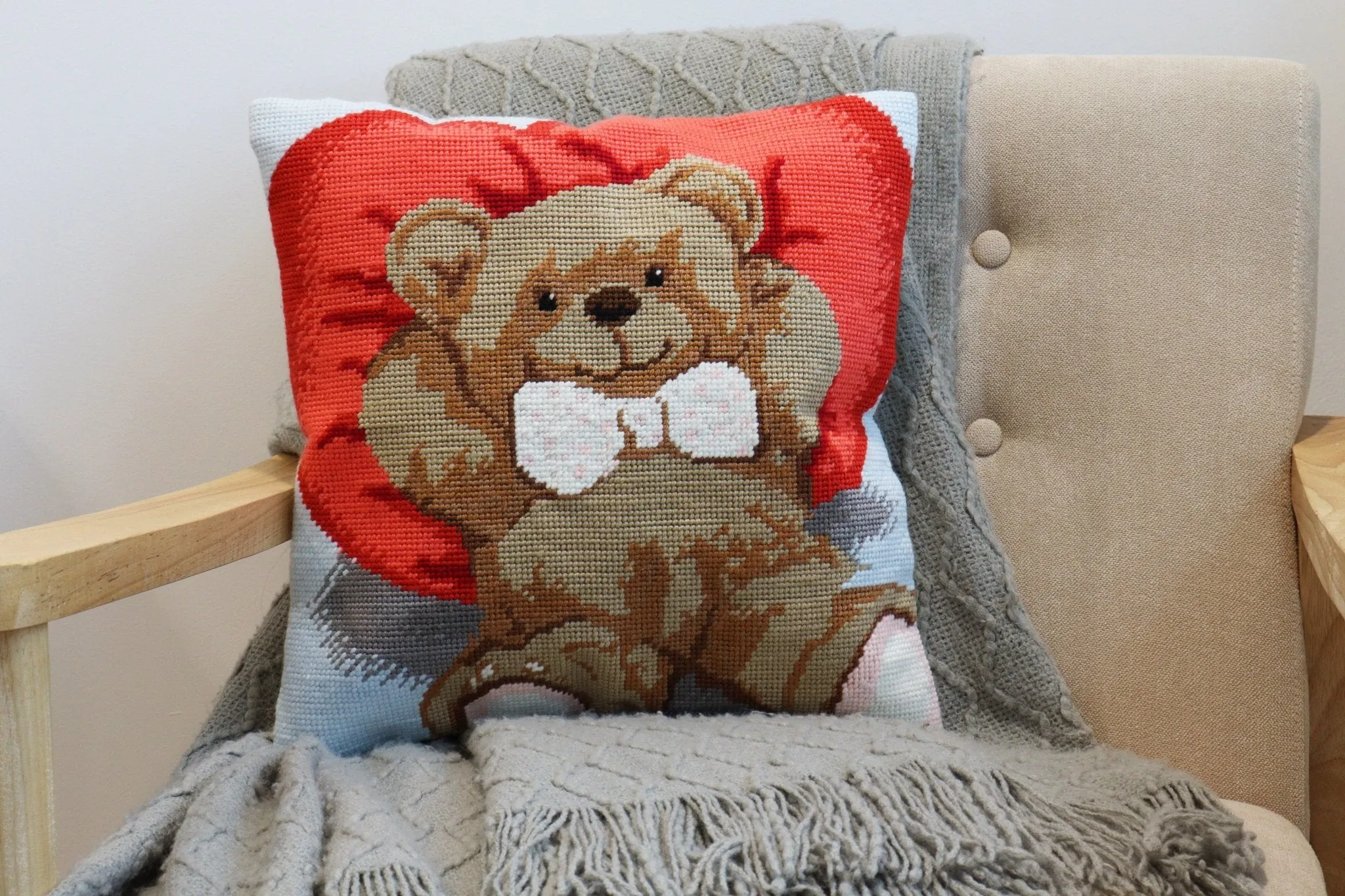 Trimits | Half Stitch Tapestry Kit | Cushion | Ted
