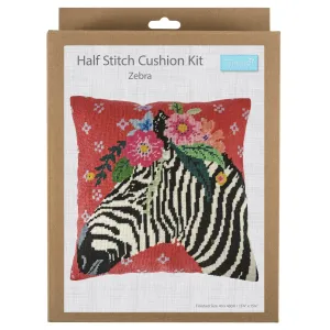 Trimits | Half Stitch Tapestry Kit | Cushion | Zebra