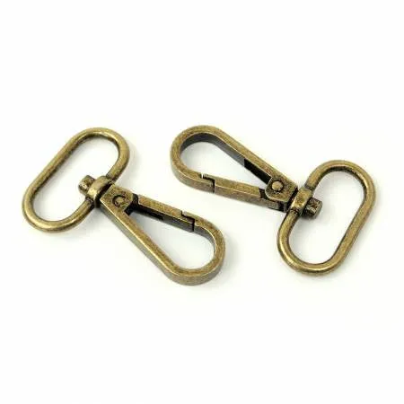 Two Swivel Hooks 1 inch Antique - Sallie Tomato