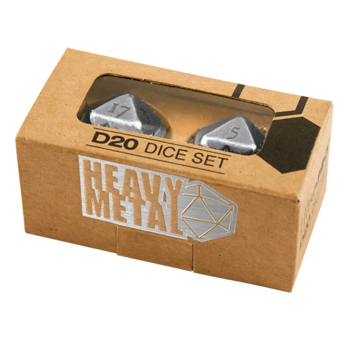 ULTRA PRO - Heavy Metal D20 2-Dice Set - Chrome