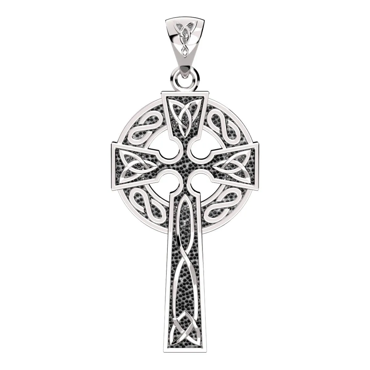 US Jewels Men's XL 925 Sterling Silver Irish Celtic Knot Cross Antique Finish Pendant Necklace, 58mm