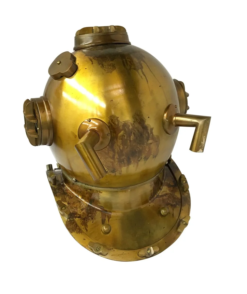 US Navy Mark V Diving Helmet – Brass Antique Finish- (DH103A) - Last One Available